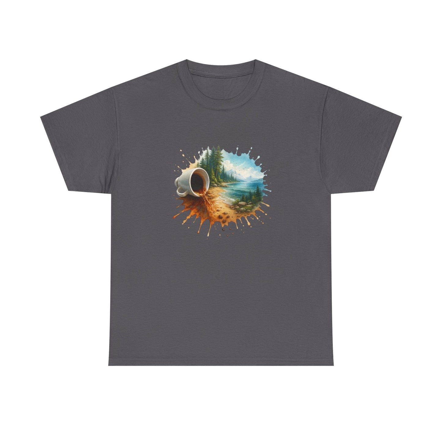 Nature-Inspired Unisex Heavy Cotton Tee, Casual Outfit, Gift for Nature Lovers, Camping Apparel, Outdoor Adventure Shirt