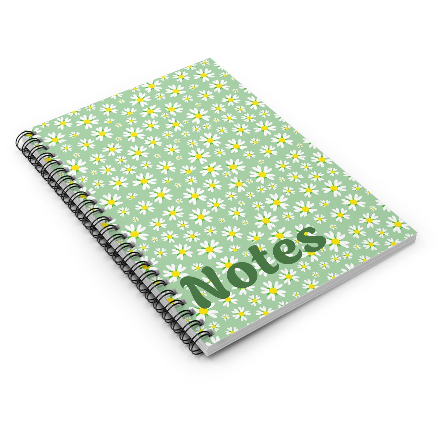 Floral Spiral Notebook - Notes, Journal, Stationery, Back to School, Gifts for Her, Green Floral Design