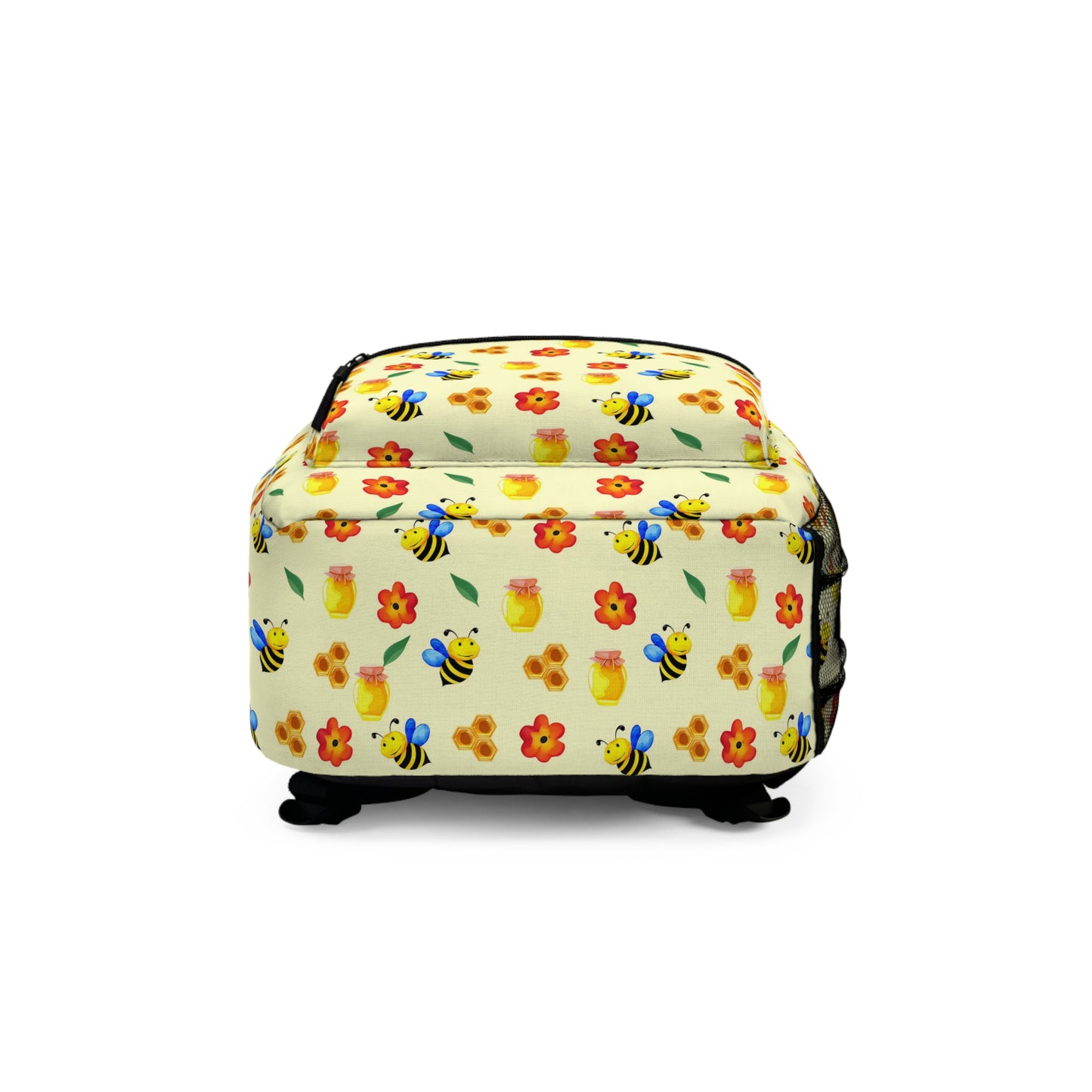 Floral Bee Backpack - Adorable Yellow Floral Bag for Kids & Adults, Ideal for School, Hiking, Gifts, Spring & Summer