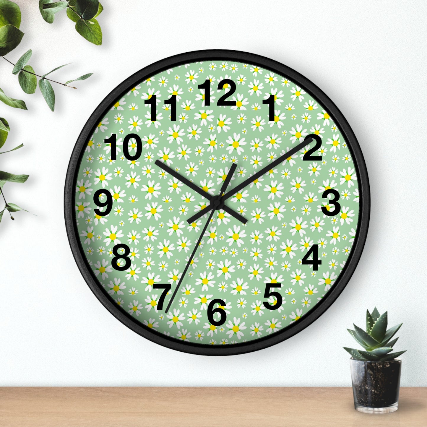 Floral Wall Clock, Rustic Home Decor, Spring Wall Art, Flower Design Clock, Unique Timepiece for Living Room, Gift for Her