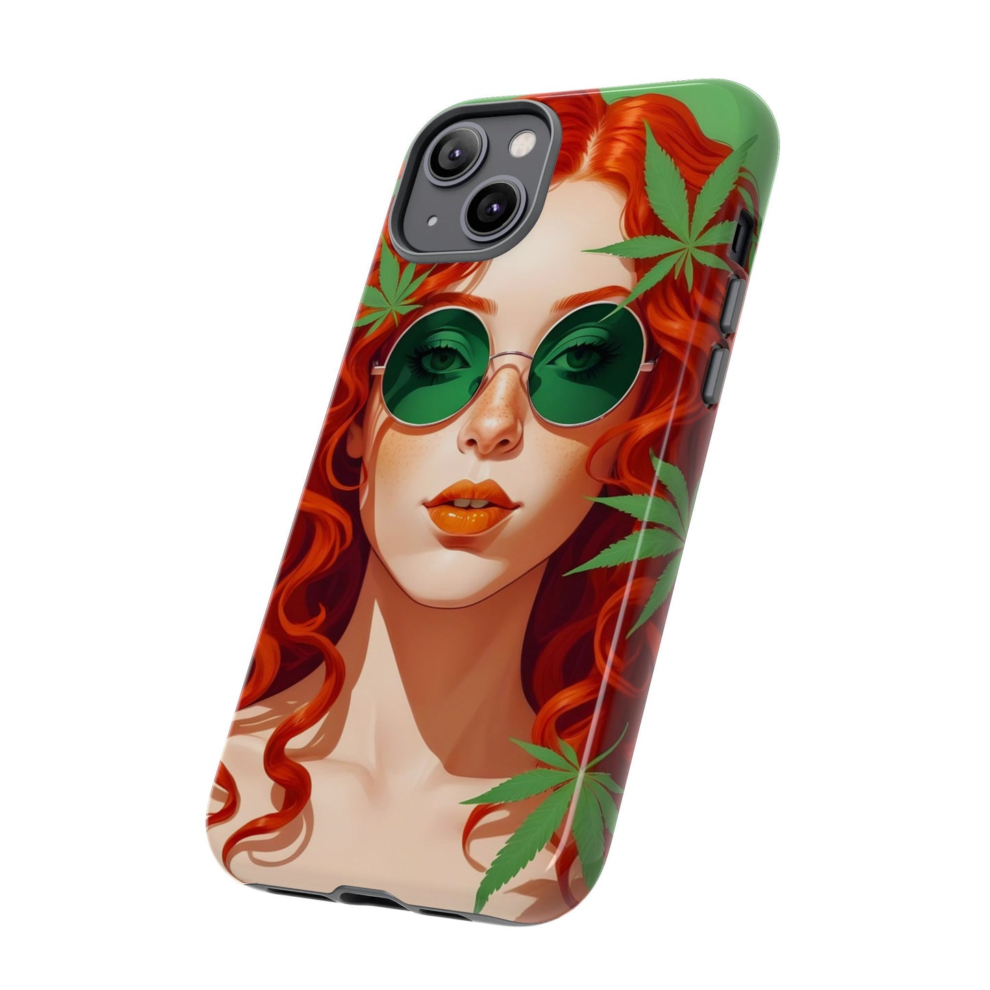 Vibrant Phone Case with Retro Greenery Design, Trendy Case for Casual Look, Gift for Her, Summer Vibes, Unique Phone Accessory