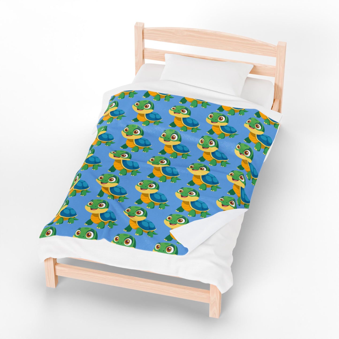 Cute Turtle Velveteen Plush Blanket, Cozy Kid's Blanket, Nursery Decor, Baby