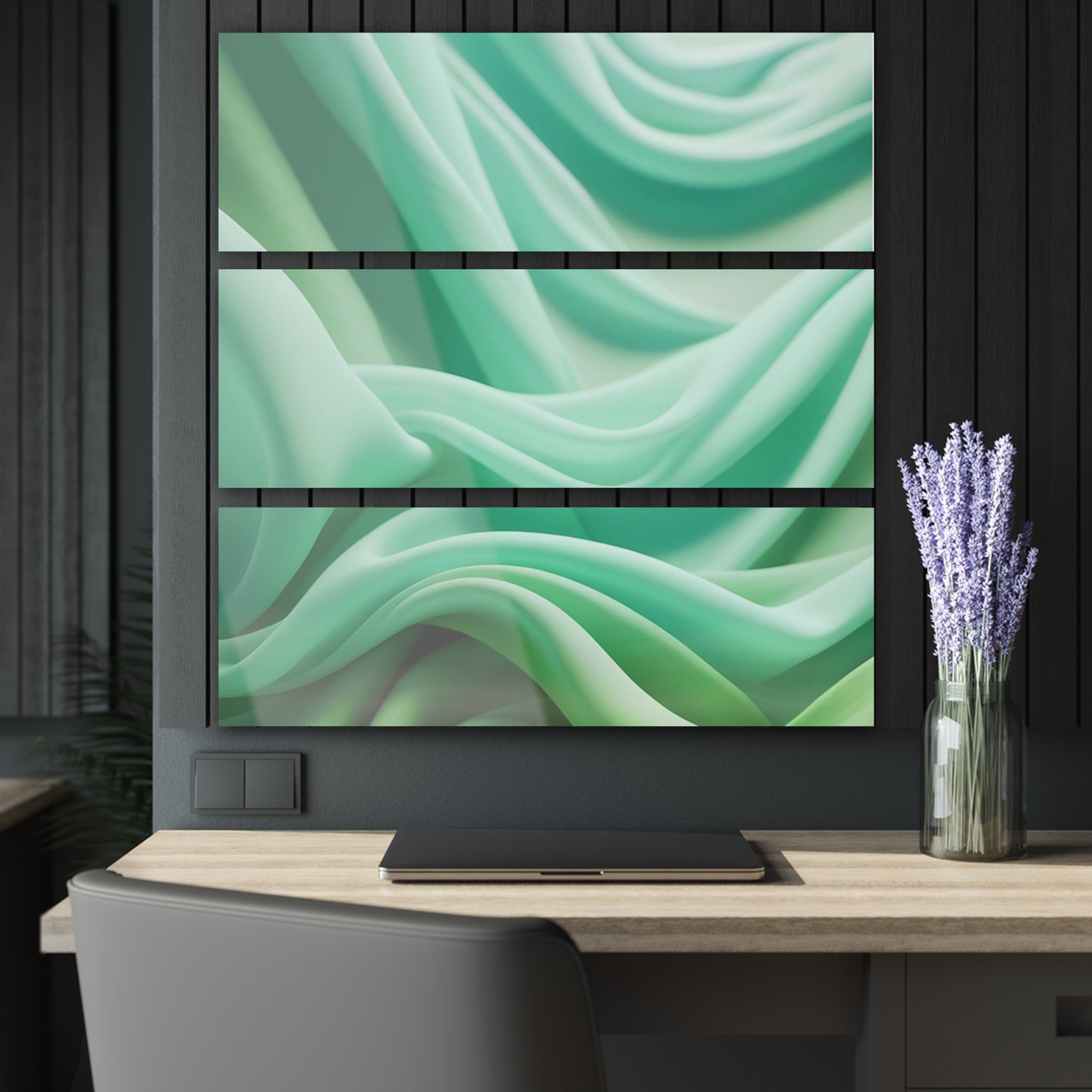 Elegant Mint Acrylic Print Triptych, Modern Wall Art, Home Decor, Minimalist Decor, Gift for Any Occasion