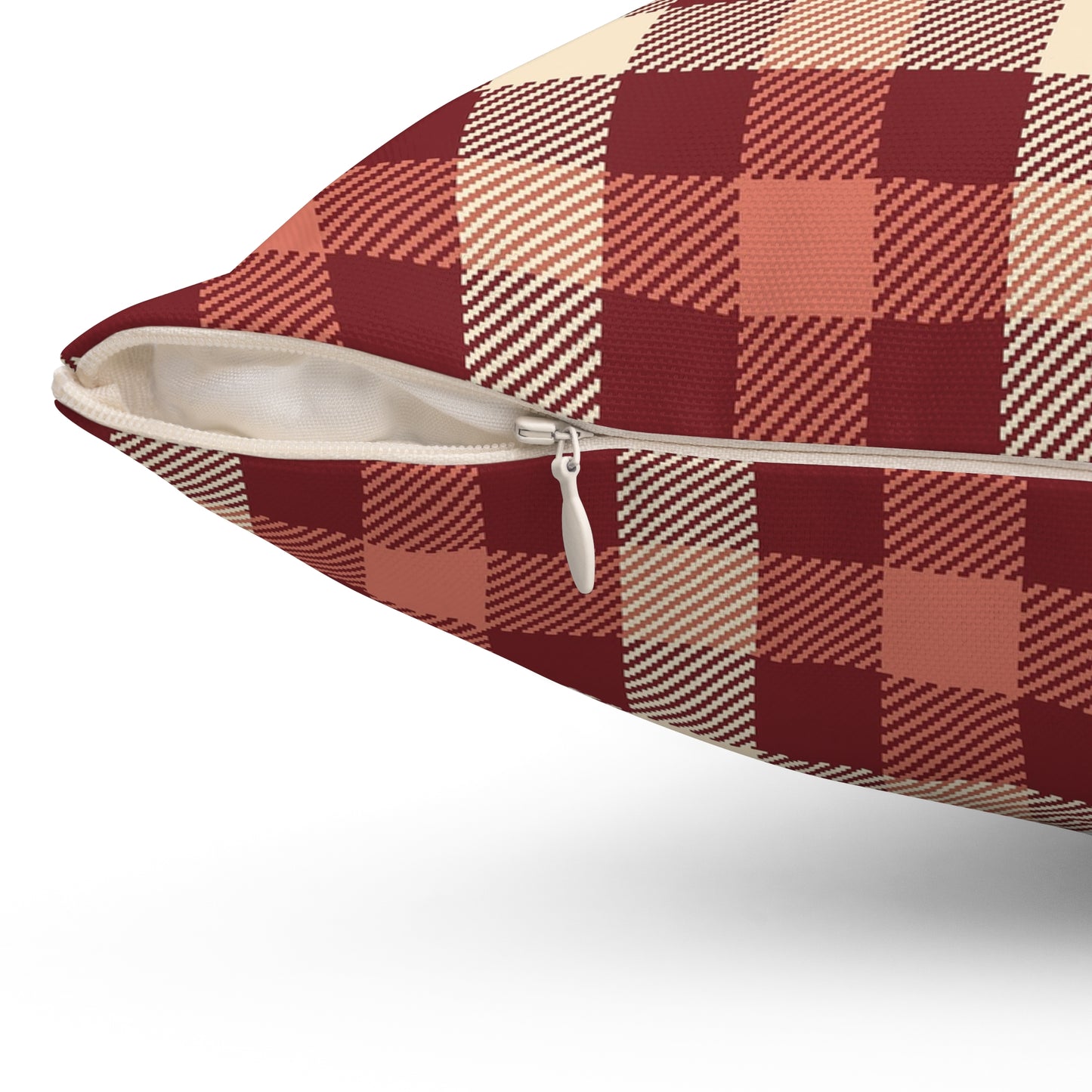 Cozy Plaid Square Pillow, Farmhouse Decor, Rustic Cushion, Autumn Throw Pillow, Gift for Home, Couch Pillow, Living Room Accent