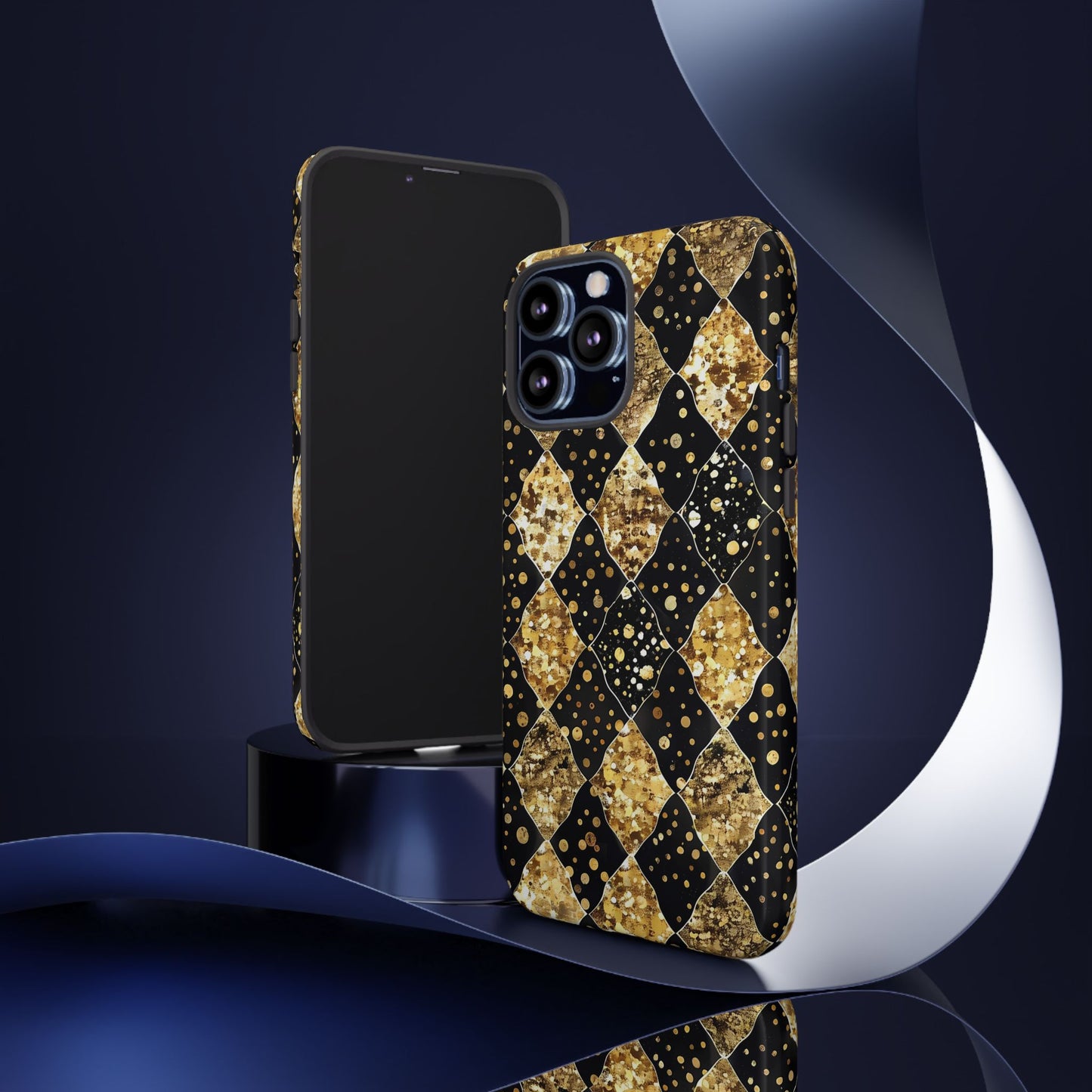 Elegant Gold & Black Phone Case for Tough Protection