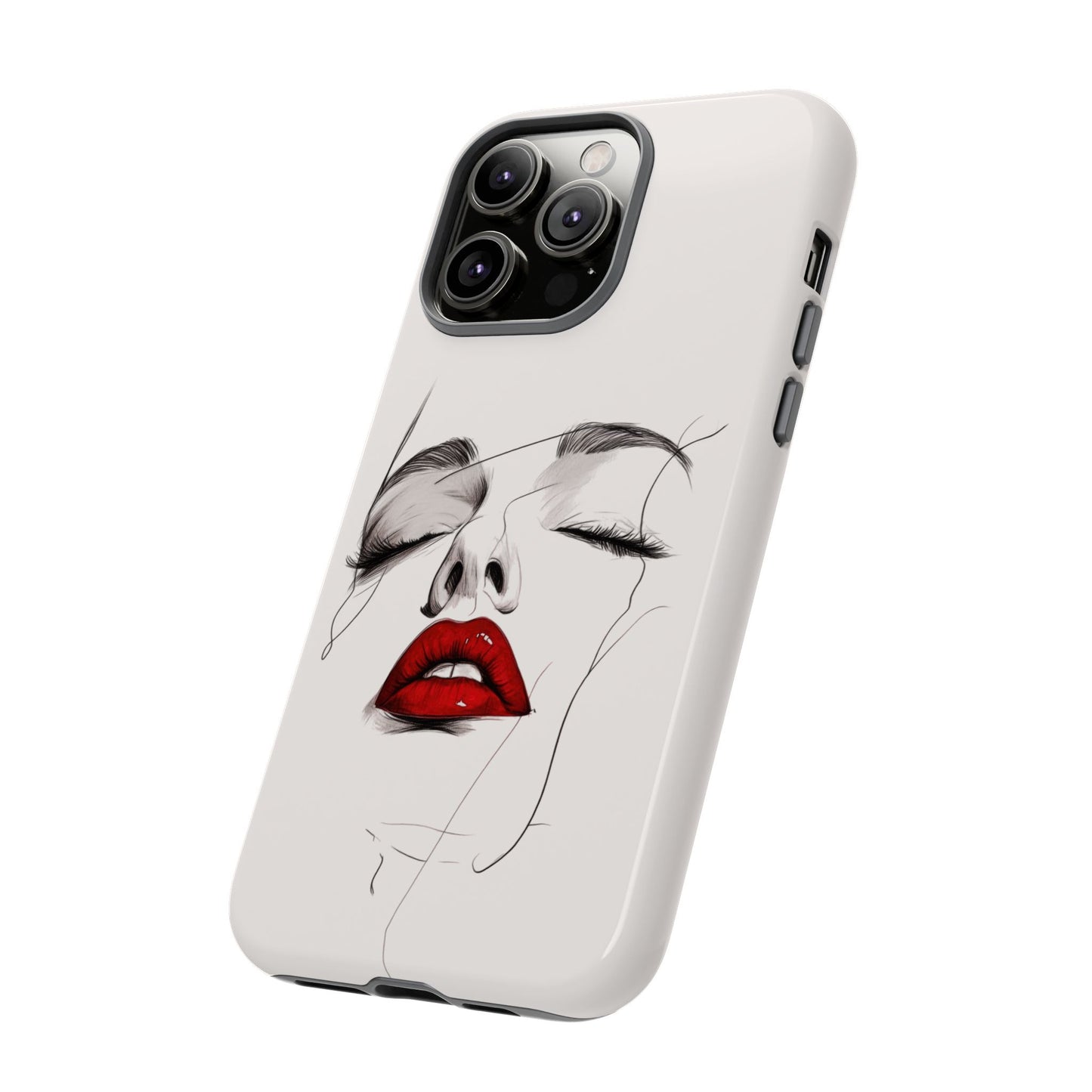 Stylish Phone Case with Artistic Lip Design, Femme Tech Accessory, Trendy Device Cover, Gift for Her, Unique Phone Accessories