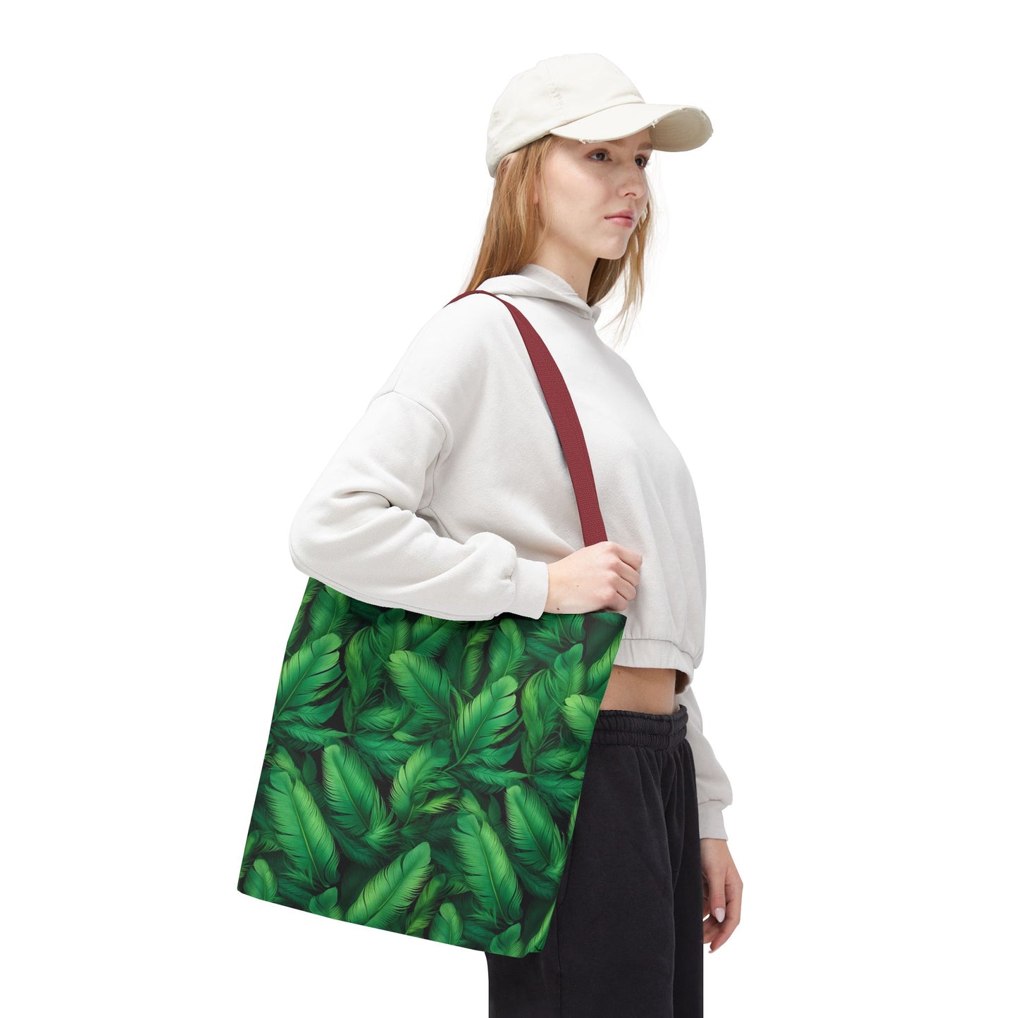 Tropical Leaf Tote Bag, Eco-Friendly Shopping Bag, Beach Day Essential, Vacation Accessory, Summer Gift Idea
