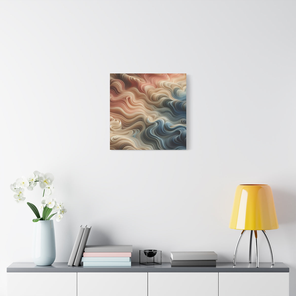Abstract Swirl Matte Canvas Wall Art — Fluid Earth Tones, Stretched 1.25"