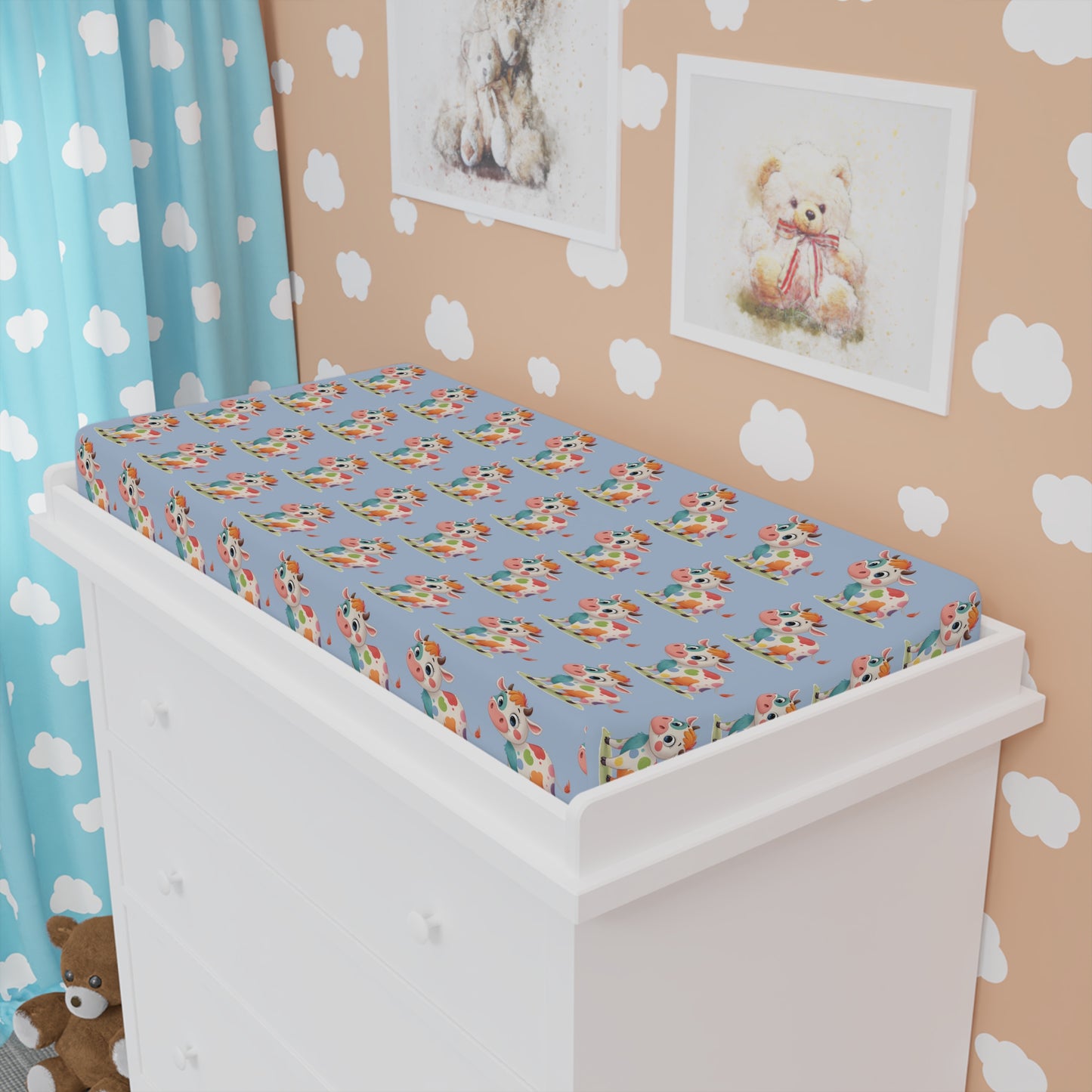 Floral Baby Changing Pad Cover, Cute Nursery Decor, Baby Shower Gift, Baby Bedding, Floral Print