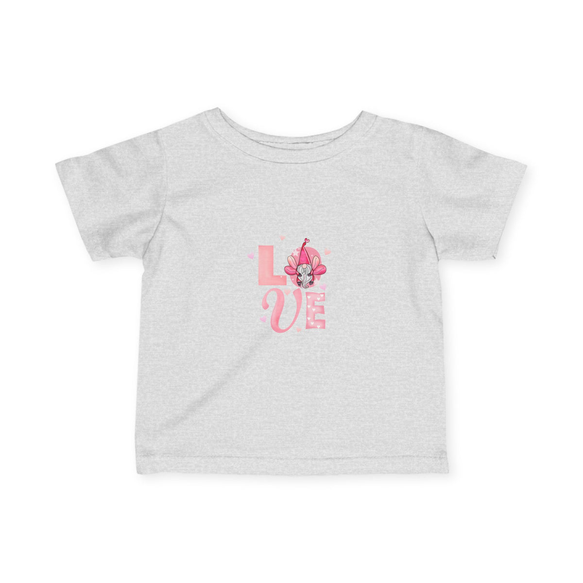 Infant Tee — Pink Floral "LOVE" Baby T‑Shirt, Cute Newborn Gift for Valentine’s & Everyday