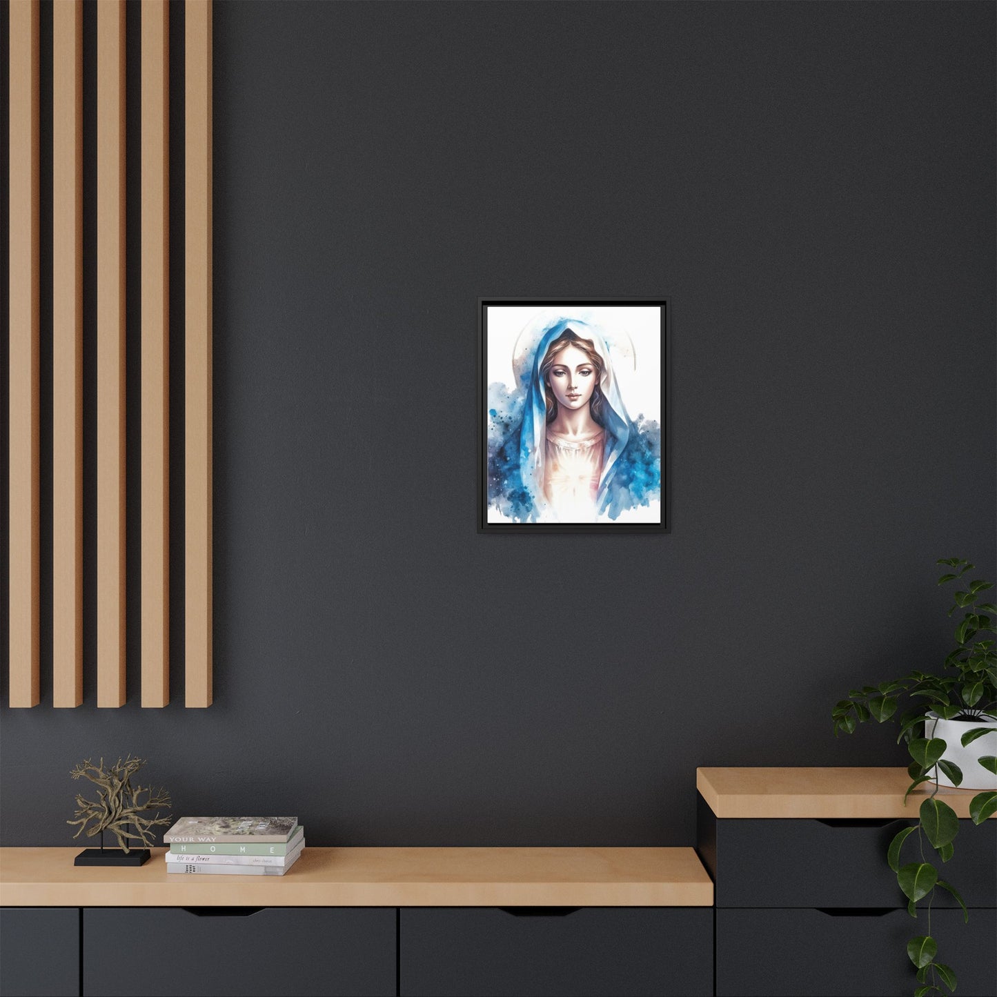 Framed Canvas Art Print, Spiritual Decor, Religious Artwork, Wall Decor, Gift for Faith, Elegant Home Decoration