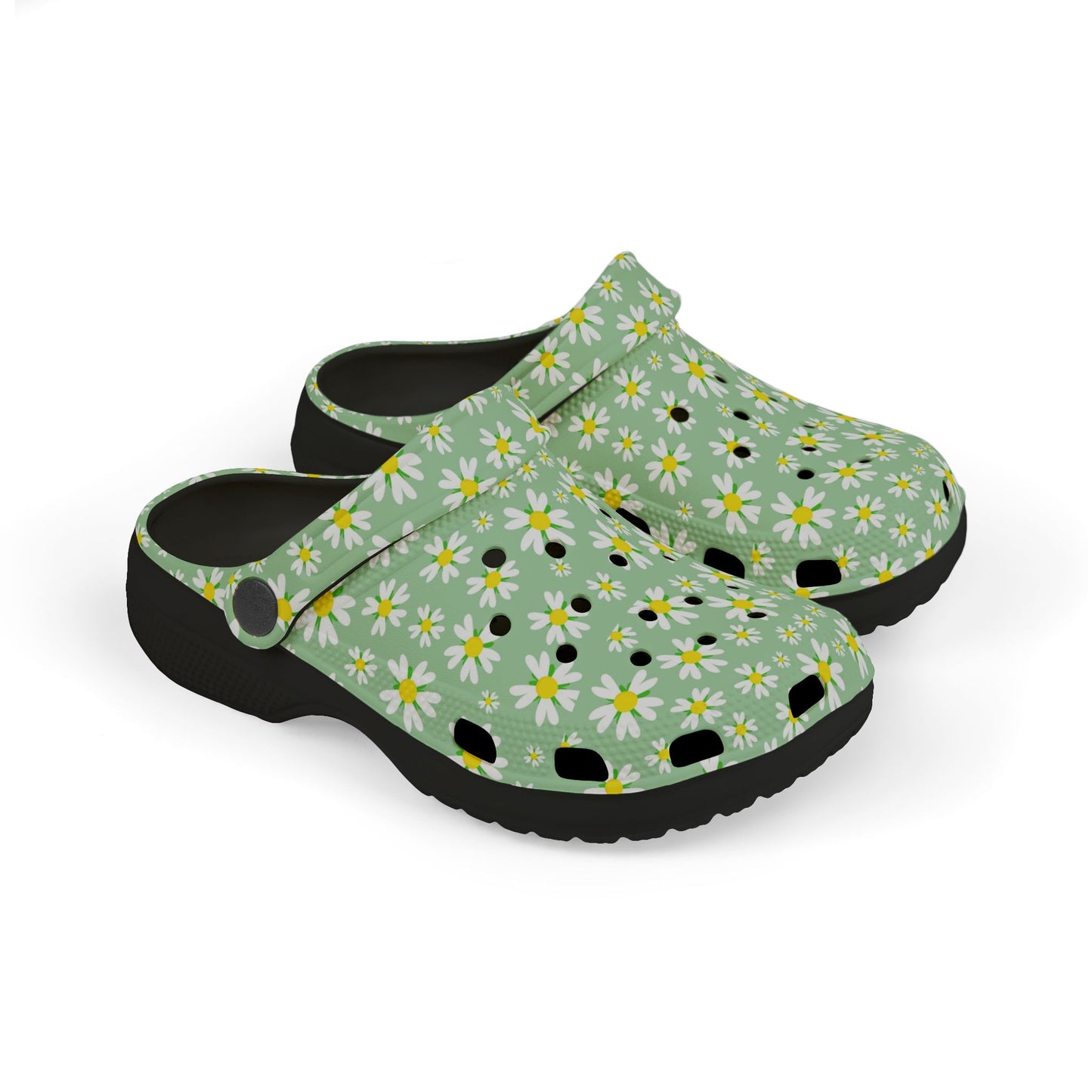Kids' Floral Print EVA Clogs - Comfortable Garden Shoes, Summer Footwear, Playtime Slippers, Flowers Design, Spring Fashion