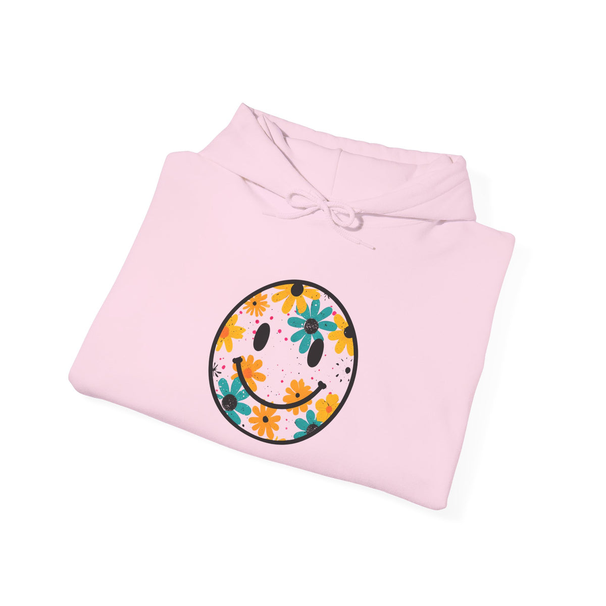 Floral Smiley Hoodie — Retro Daisy Smile Graphic Hoodie