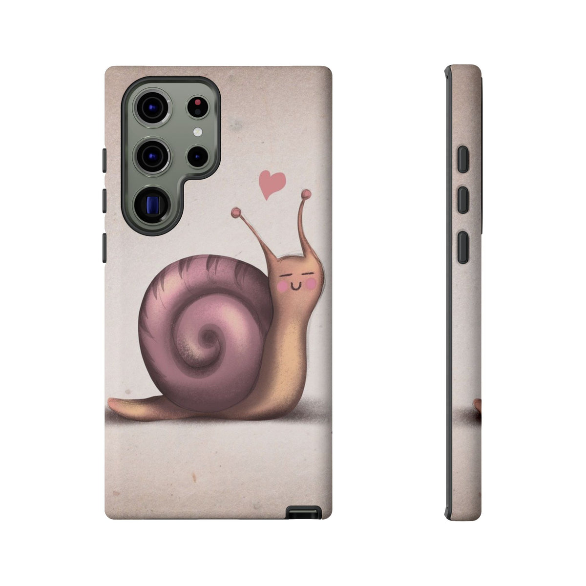 Cute Snail Phone Case — Pink Heart Cartoon Protective iPhone Cover