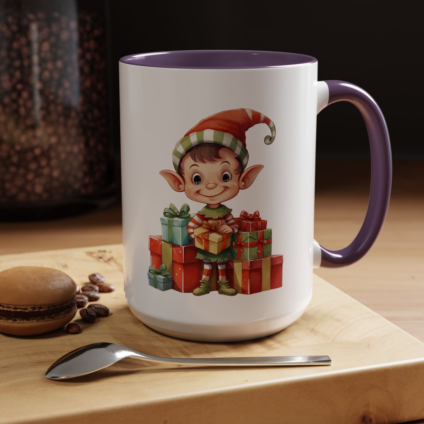 Holiday Elf Coffee Mug - Festive Gift Mug, Christmas Decor, Cute Elf Mug, Coffee Lover Gift, Winter Holiday Drinkware