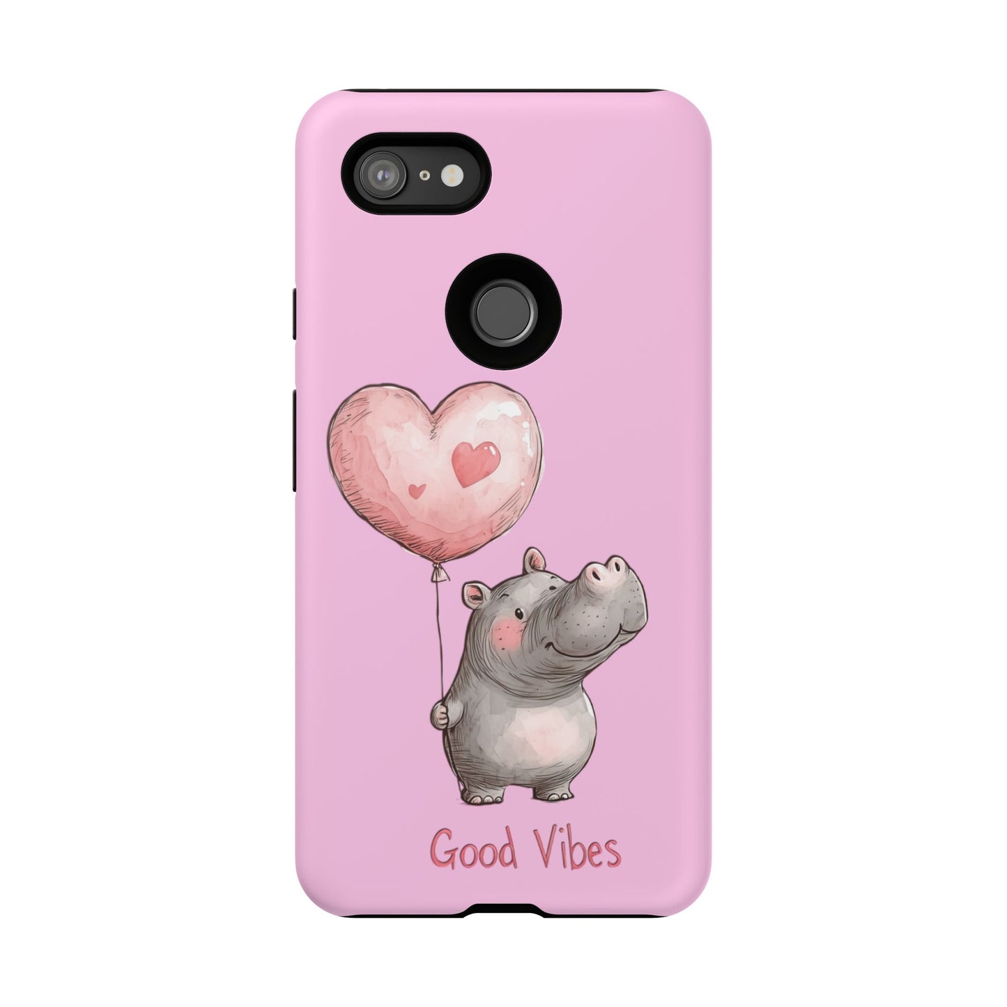 Cute Hippo Phone Case | Good Vibes, Gift for Friends, Cute Phone Accessories, Animal Lover Gift, Happy Phone Cover