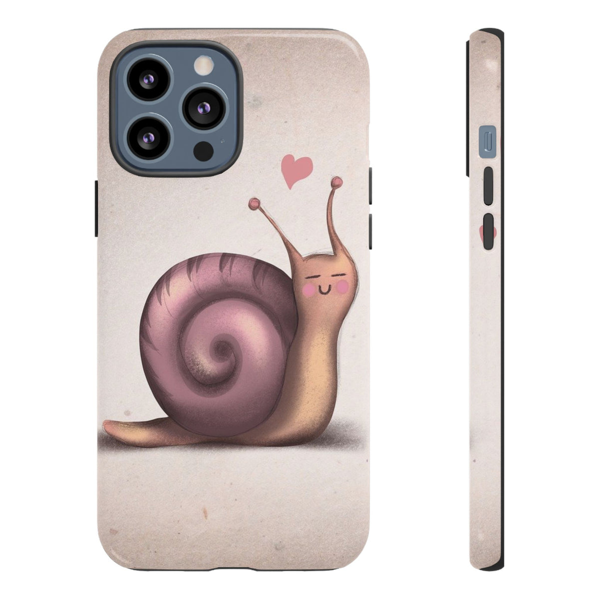 Cute Snail Phone Case — Pink Heart Cartoon Protective iPhone Cover