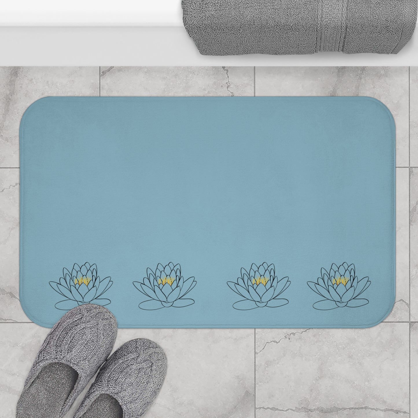 Tranquil Lotus Bath Mat - Spa Vibe, Bathroom Decor, Home Relaxation, Gift for Her, Yoga Accessories