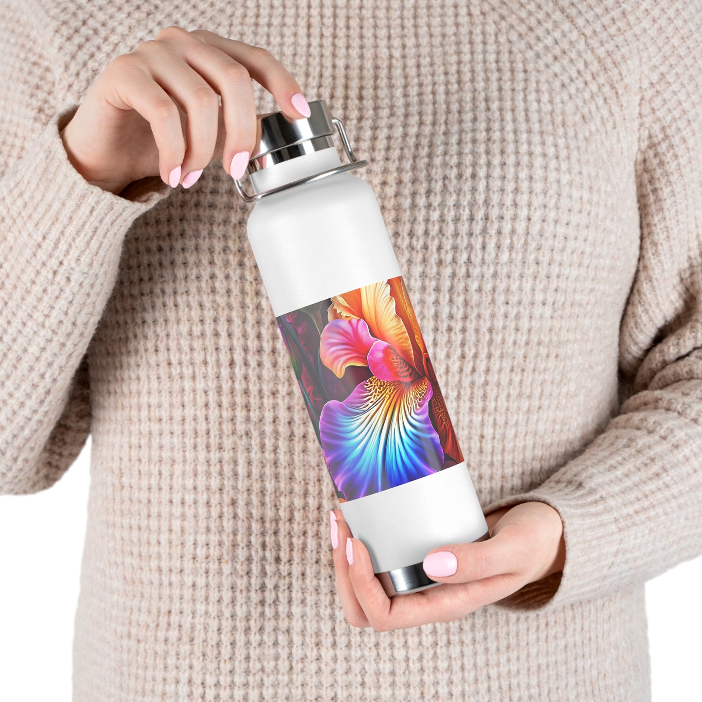 Astrological Copper Insulated Bottle, Cosmic Travel Mug, Horoscope Water Bottle, Starry Flask, Unique Gift for Astrology Lovers