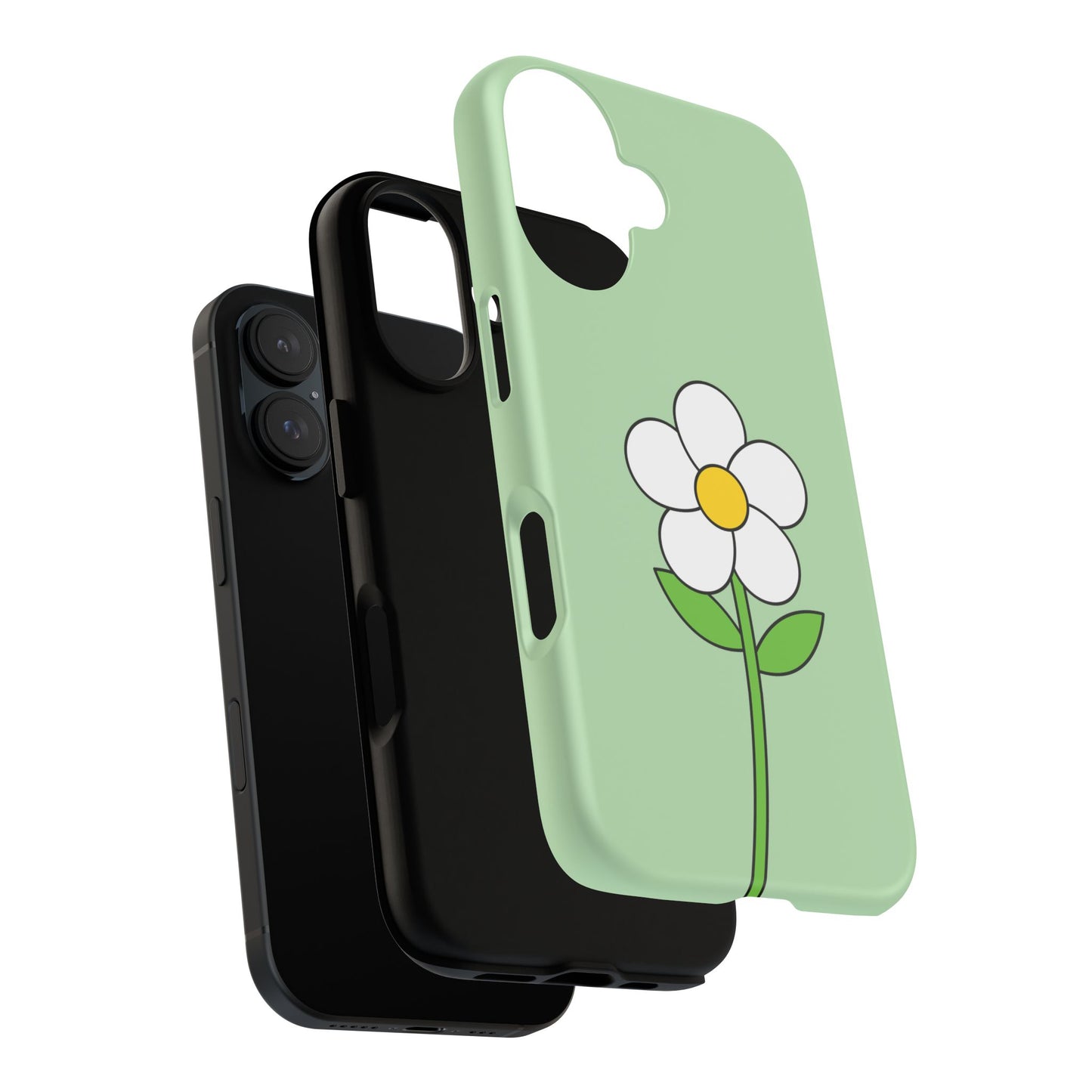 Floral Phone Case - Tough Cases for Nature Lovers, Cute Green Flower Design, iPhone Cover, Gift for Her, Spring Accessories