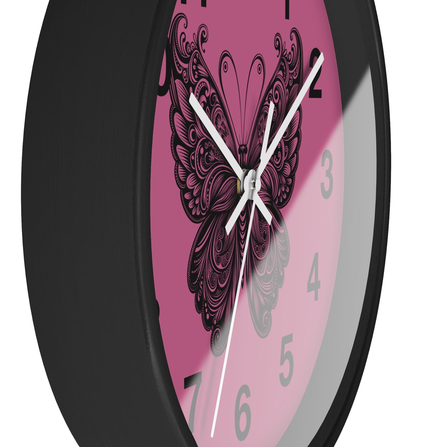 Butterfly Inspired Wall Clock | Chic Home Decor, Unique Gift for Her, Modern Timepiece, Butterfly Lover Gift, Pink Wall Clock