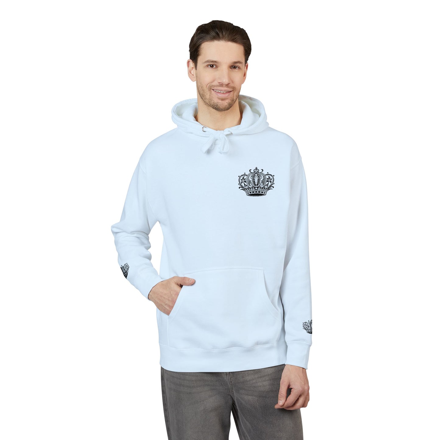 Crown Floral Unisex Fleece Hoodie | Cozy Streetwear, Perfect Gift for Him & Her, Autumn Fashion, Casual Wear, Trendy Outfit