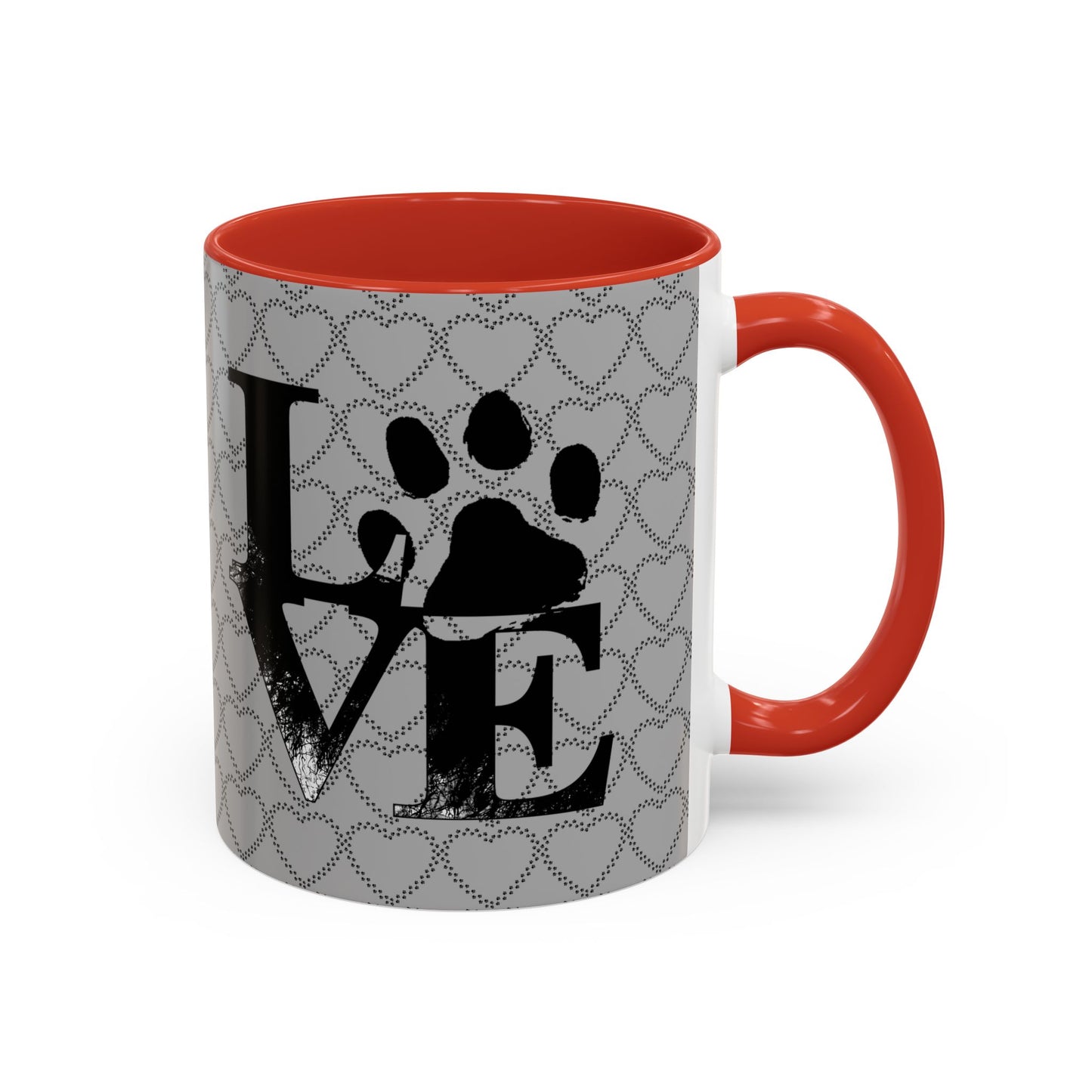 Chic Love Coffee Mug for Pet Lovers, Black Accent Mug, Valentine's Gift, Animal Lover Cup, Perfect for Hot Beverages