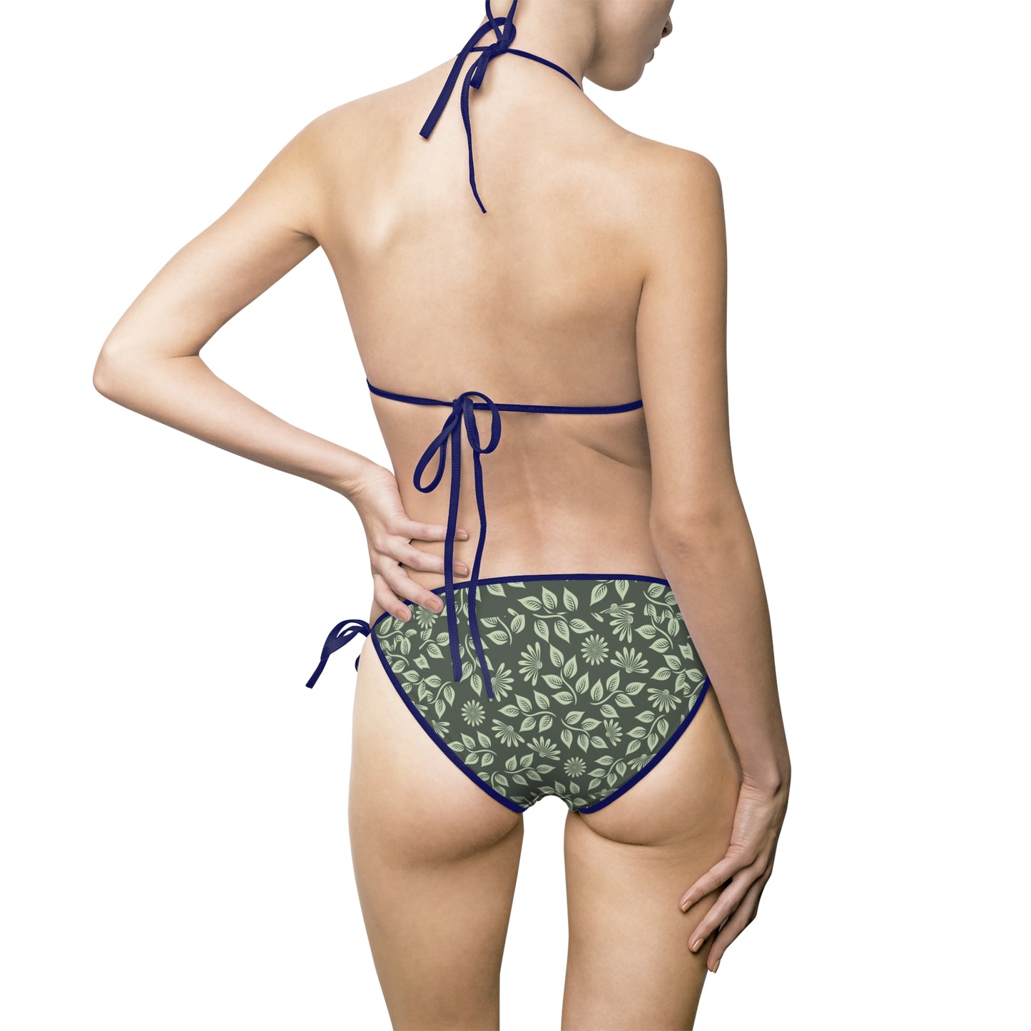 Floral Print Women's Bikini Swimsuit, Beachwear