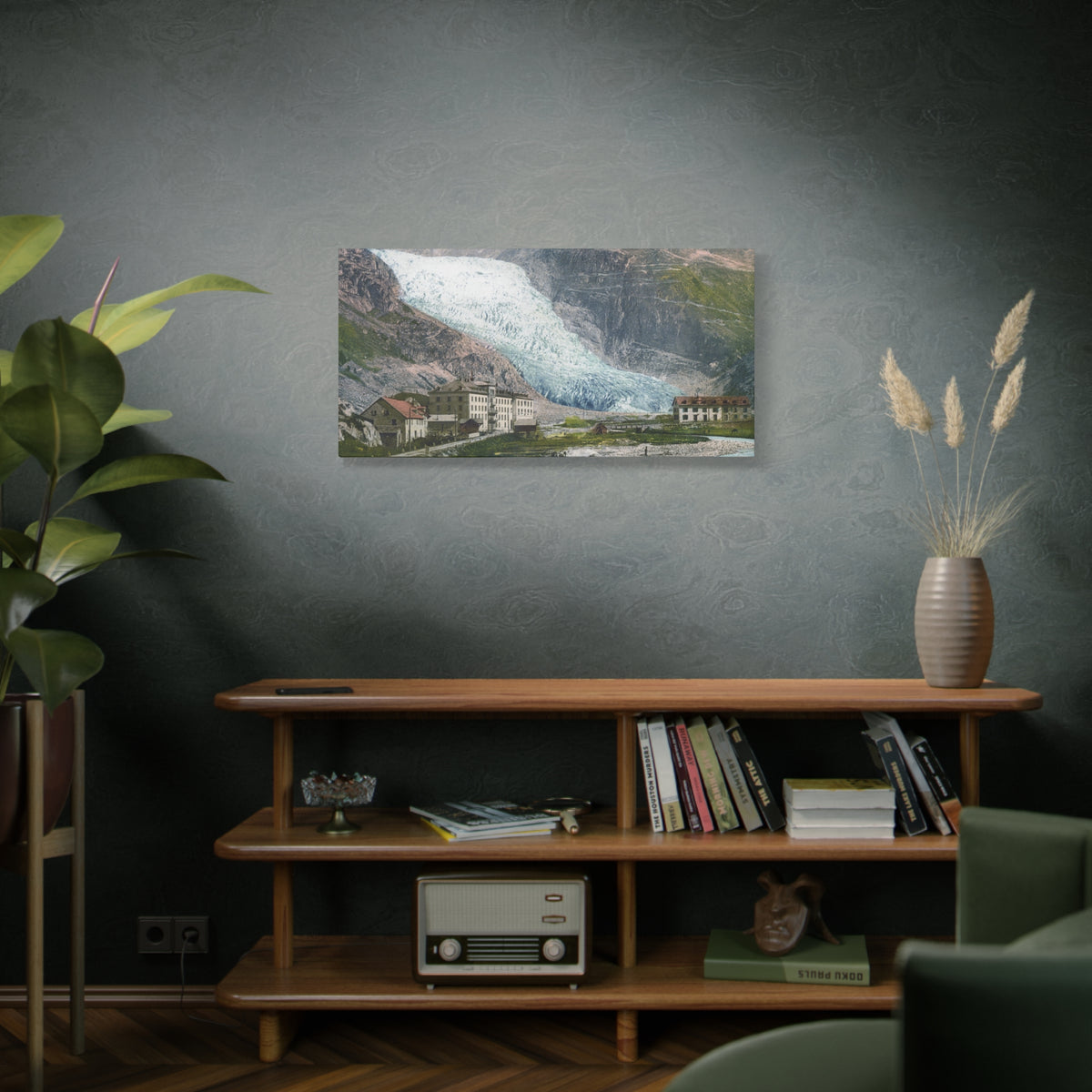 Glacier Village Matte Canvas Print