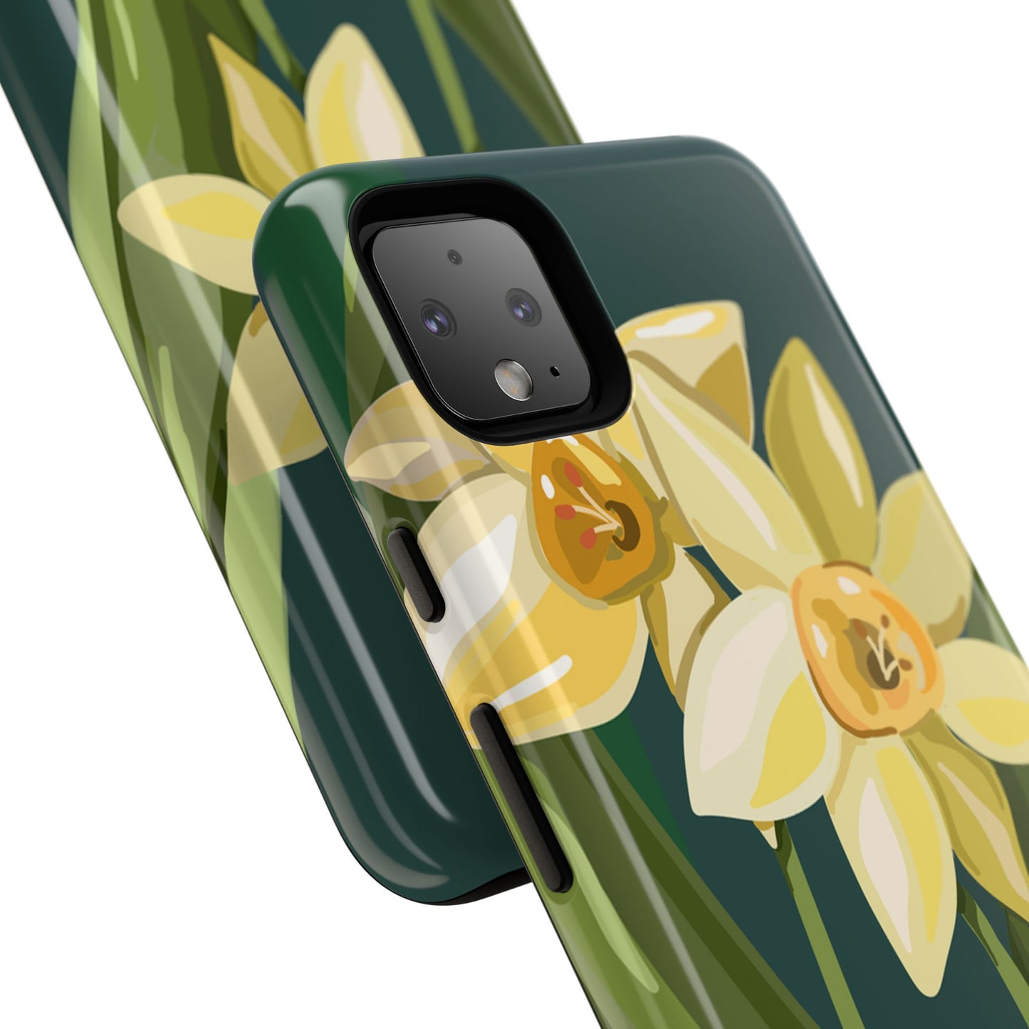 Floral Phone Case - Yellow Daffodil Design, Tough Phone Cover, Spring Decor, Floral Gift, Nature-Inspired Accessories