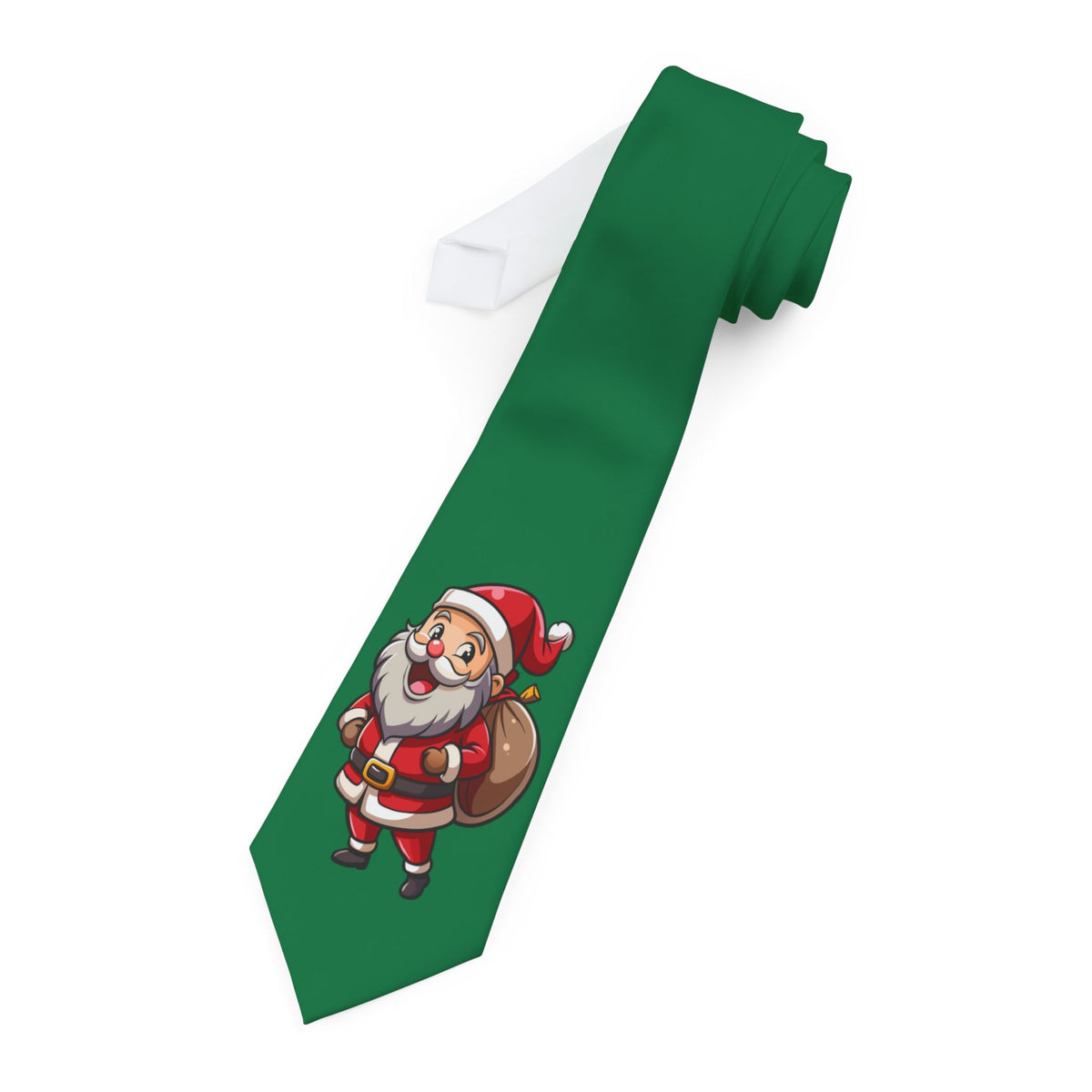 Festive Santa Necktie - Holiday Themed Tie for Christmas Celebrations