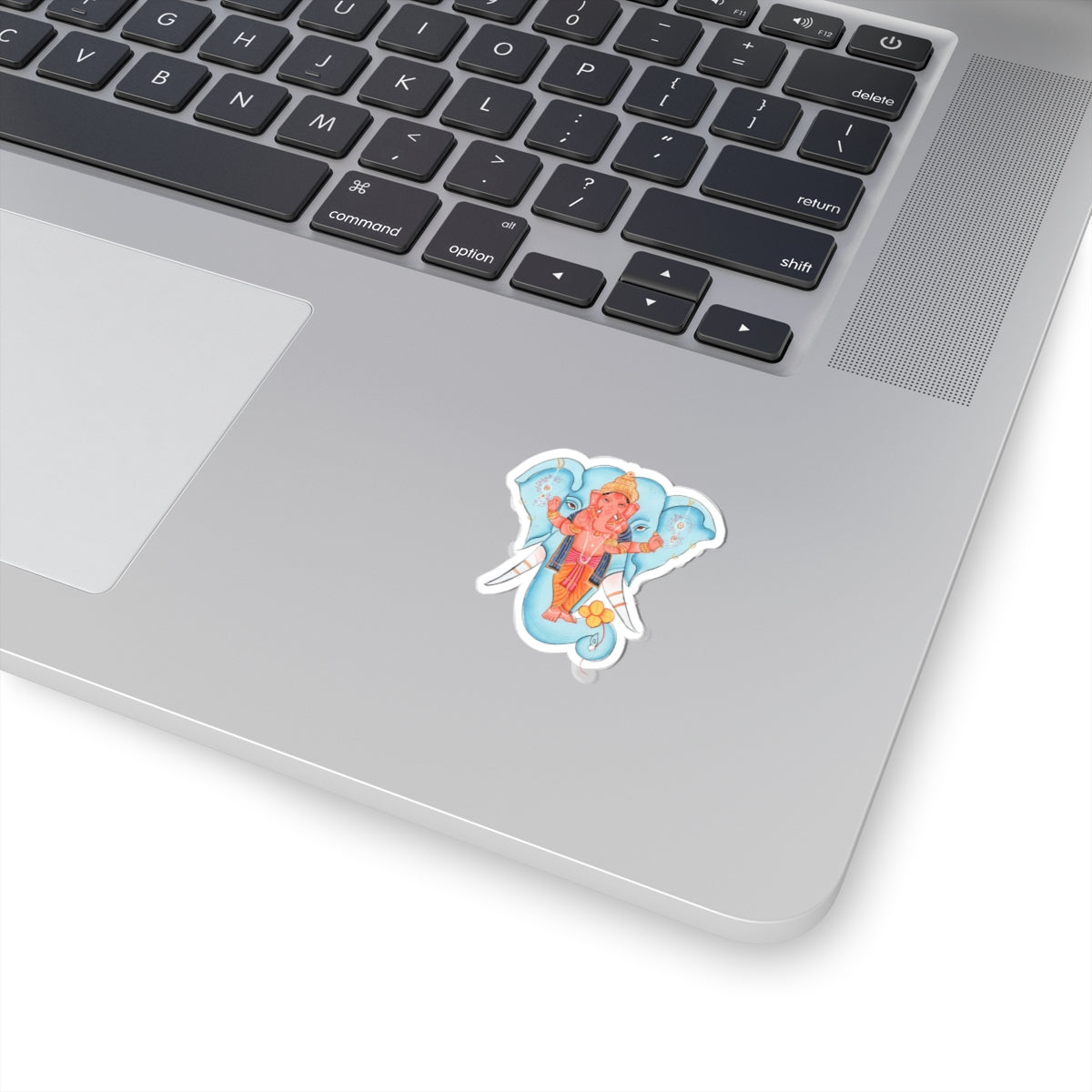 Vibrant Ganesh Kiss-Cut Stickers, Spiritual Decor, Laptop Stickers, Gift for Yoga Lovers, Festival Decoration, Hindu Art