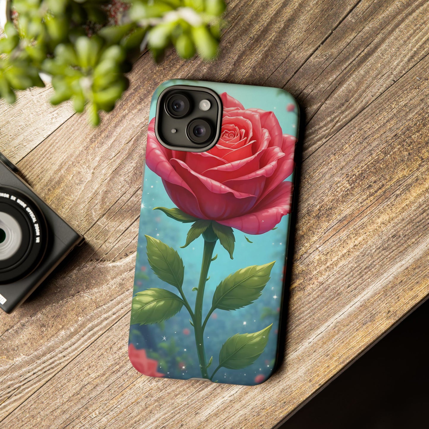 Floral Phone Case, Tough Cases with Elegant Rose Design, Stylish iPhone Cover, Rose Flower Gift for Nature Lovers, Unique Mobile Accessories