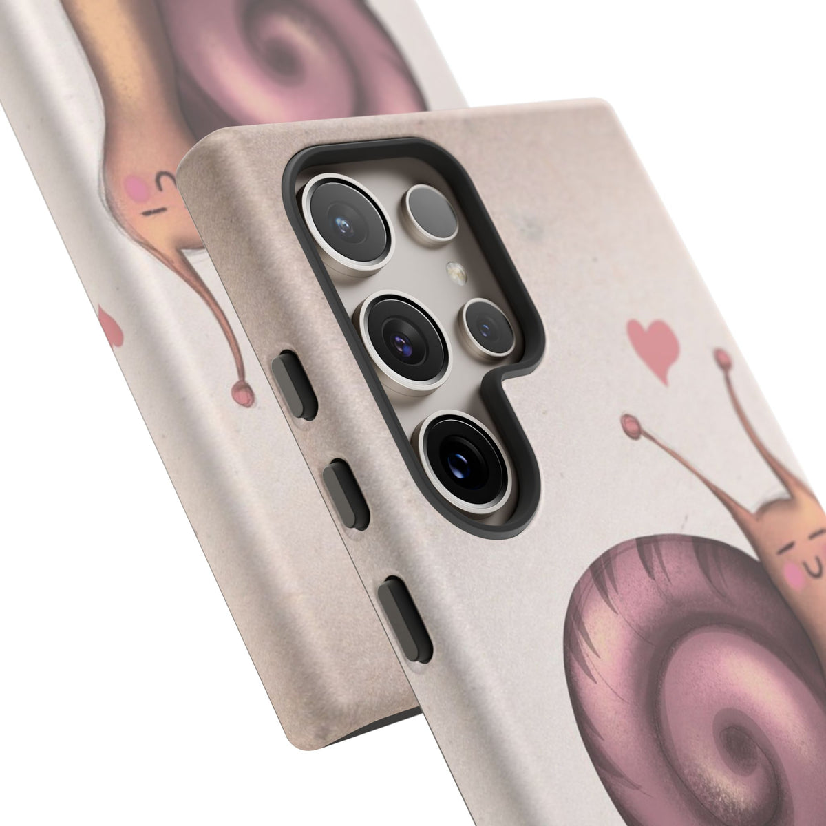 Cute Snail Phone Case — Pink Heart Cartoon Protective iPhone Cover