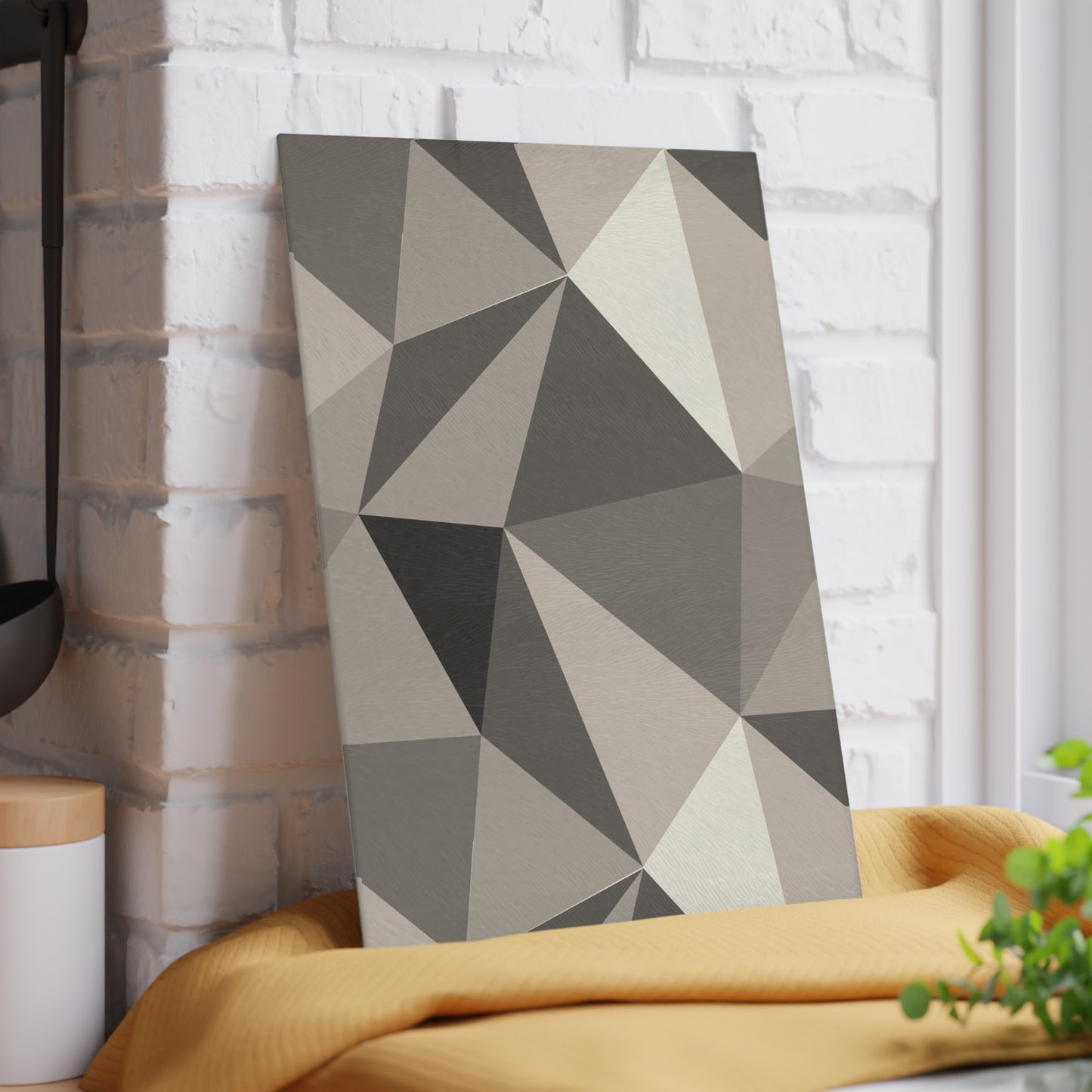 Stylish Glass Cutting Board, Geometric Kitchen Decor, Modern Gift for Chefs, Housewarming, Wedding, Functional Art