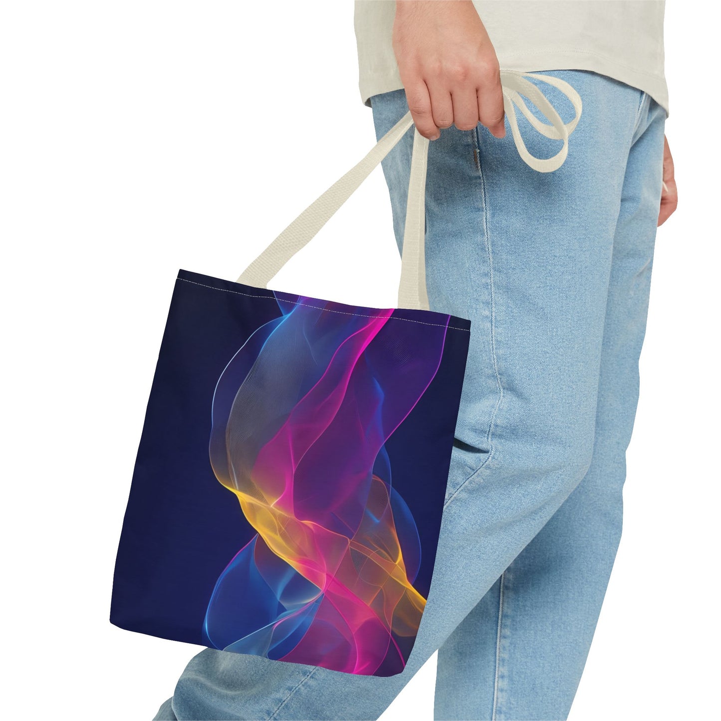 Colorful Abstract Tote Bag, Stylish Shopping Bag, Reusable Groceries Bag