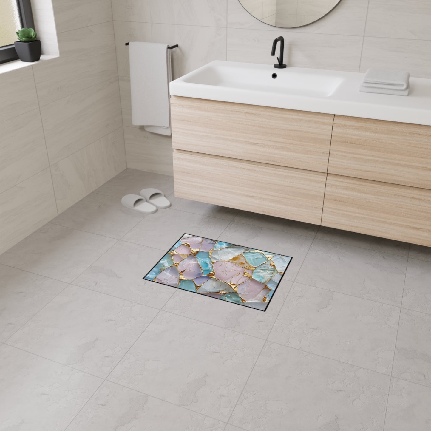 Elegant Geode Floor Mat, Luxurious Entrance Rug, Non-Slip
