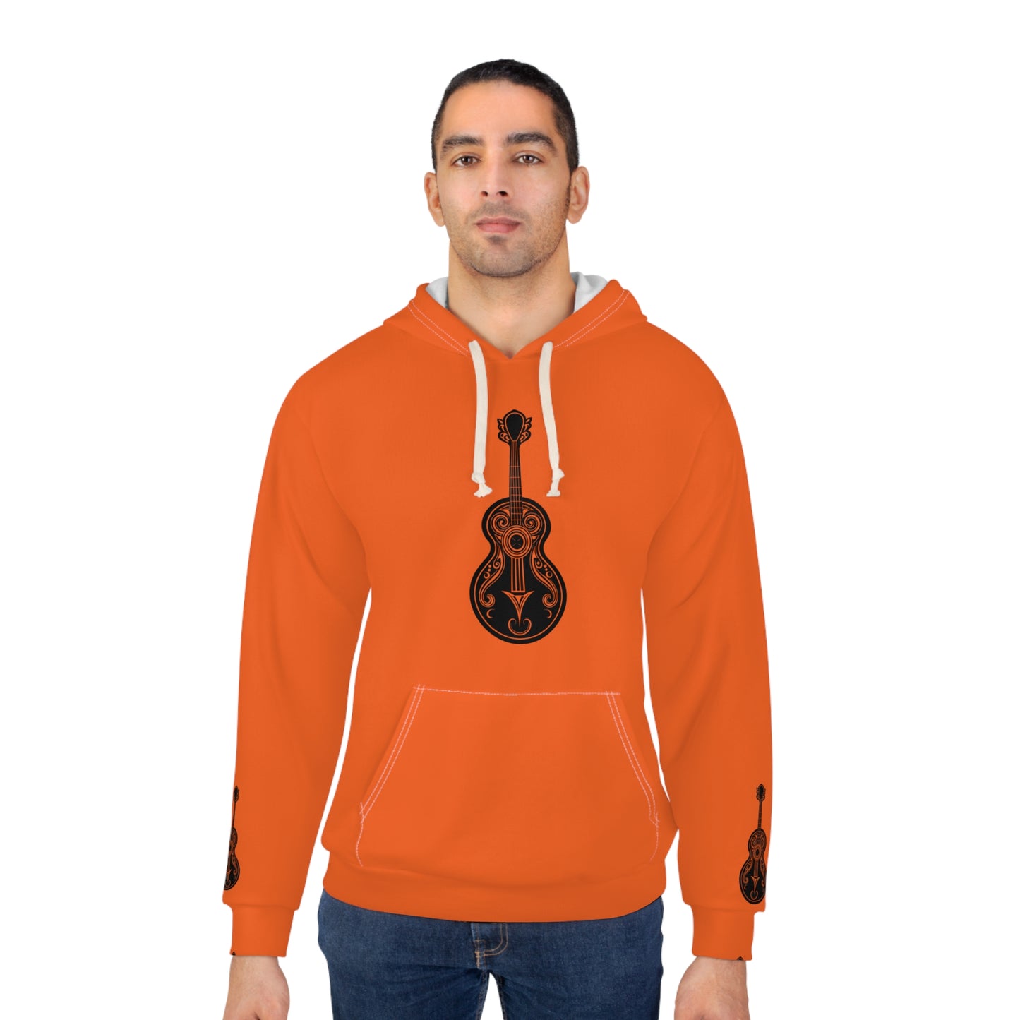 Vibrant Guitar Design Hoodie for Music Lovers, Cozy Pullover, Perfect Gift for Musicians, Great for Festivals, Unisex Hoodie