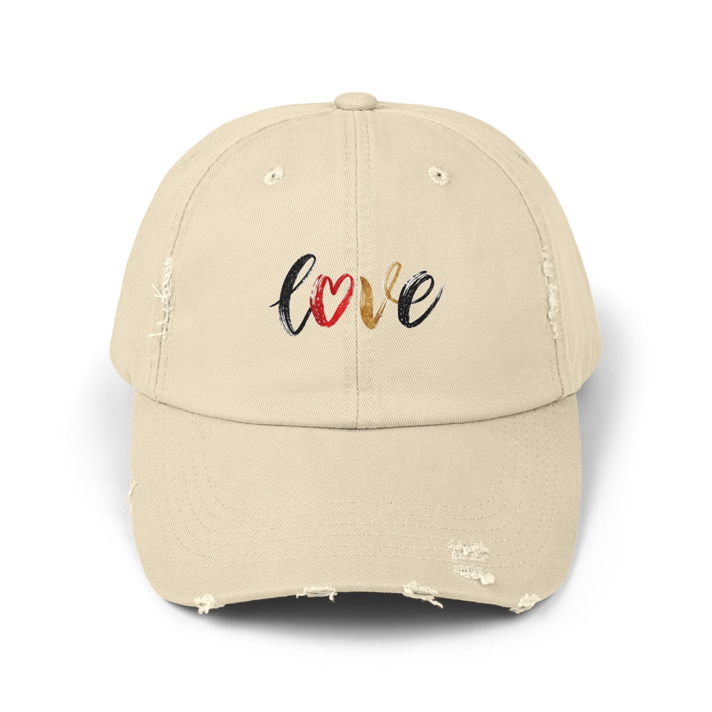 Distressed Love Cap - Casual Unisex Hat for Everyday Wear, Gift for Her, Summer Accessory, Trendy Streetwear, Distressed Cap