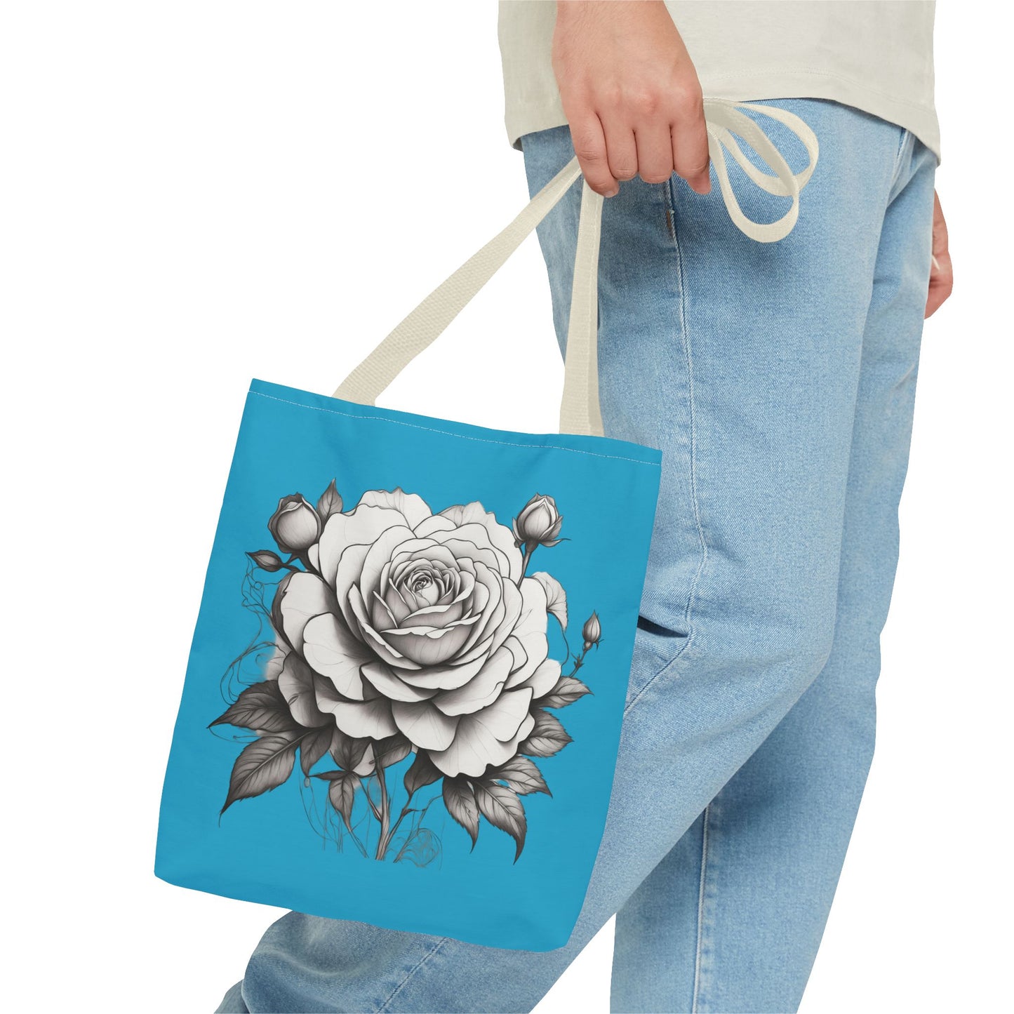 Elegant Floral Tote Bag with Roses, Chic Reusable Grocery Bag, Perfect Gift for Her, Stylish Handbag, Everyday Essentials