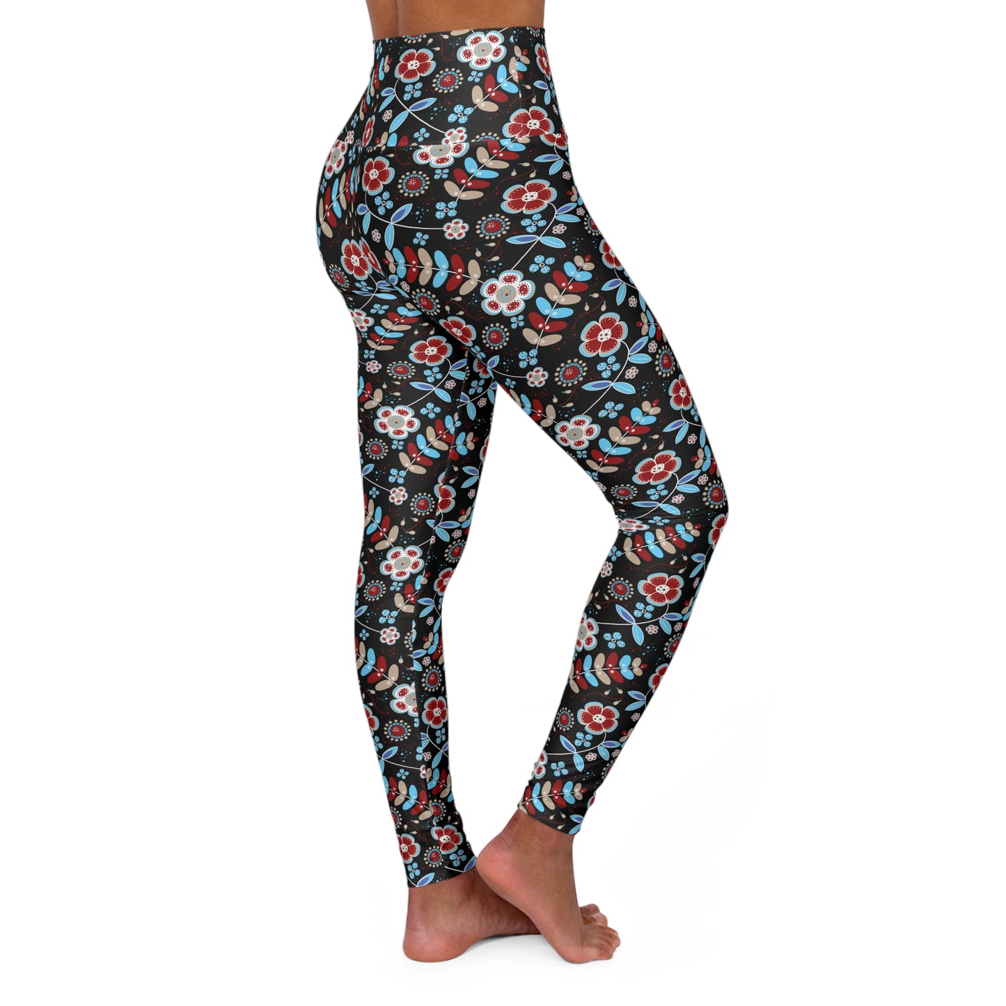 Floral High Waisted Yoga Leggings - Activewear for Comfort and Style, Fitness Leggings, Yoga Outfit, Gift for Her, Workout Leggings
