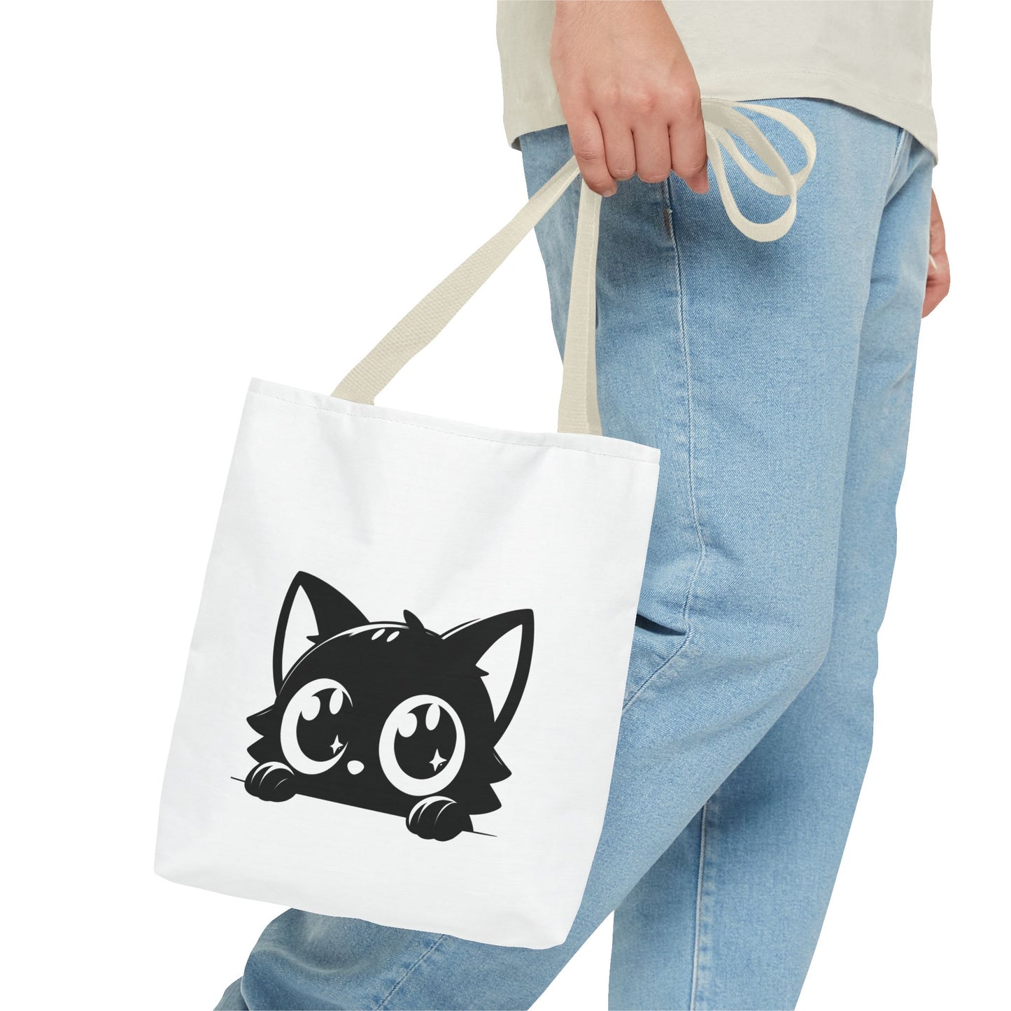 Adorable Cat Face Tote Bag | Cute Kitten Shopping Bag | Gift for Cat Lovers | Everyday Use | Eco-Friendly Accessory