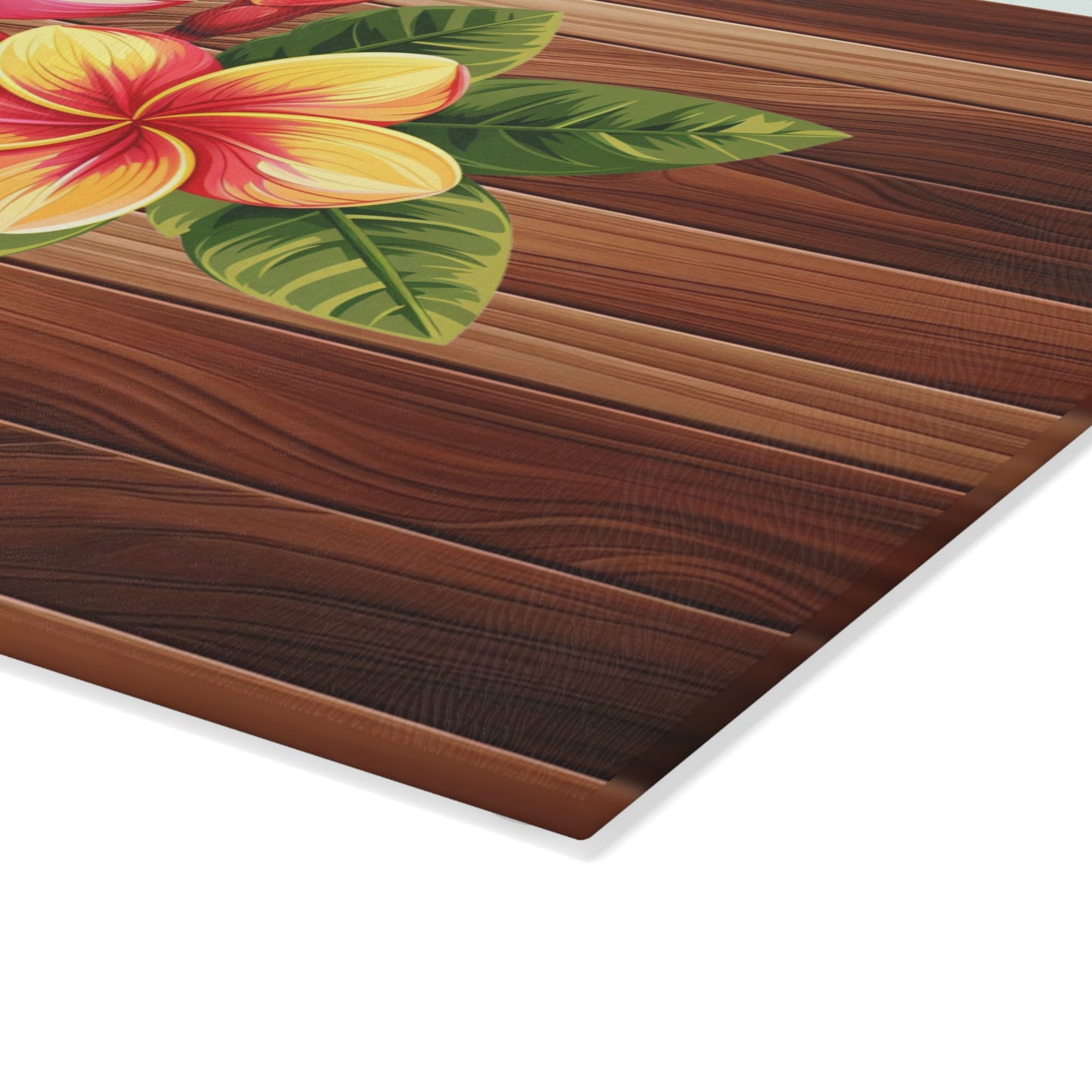 Tropical Floral Glass Cutting Board, Kitchen Decor, Gift for Cooks, Housewarming, Summer BBQ, Tropical Party Essentials