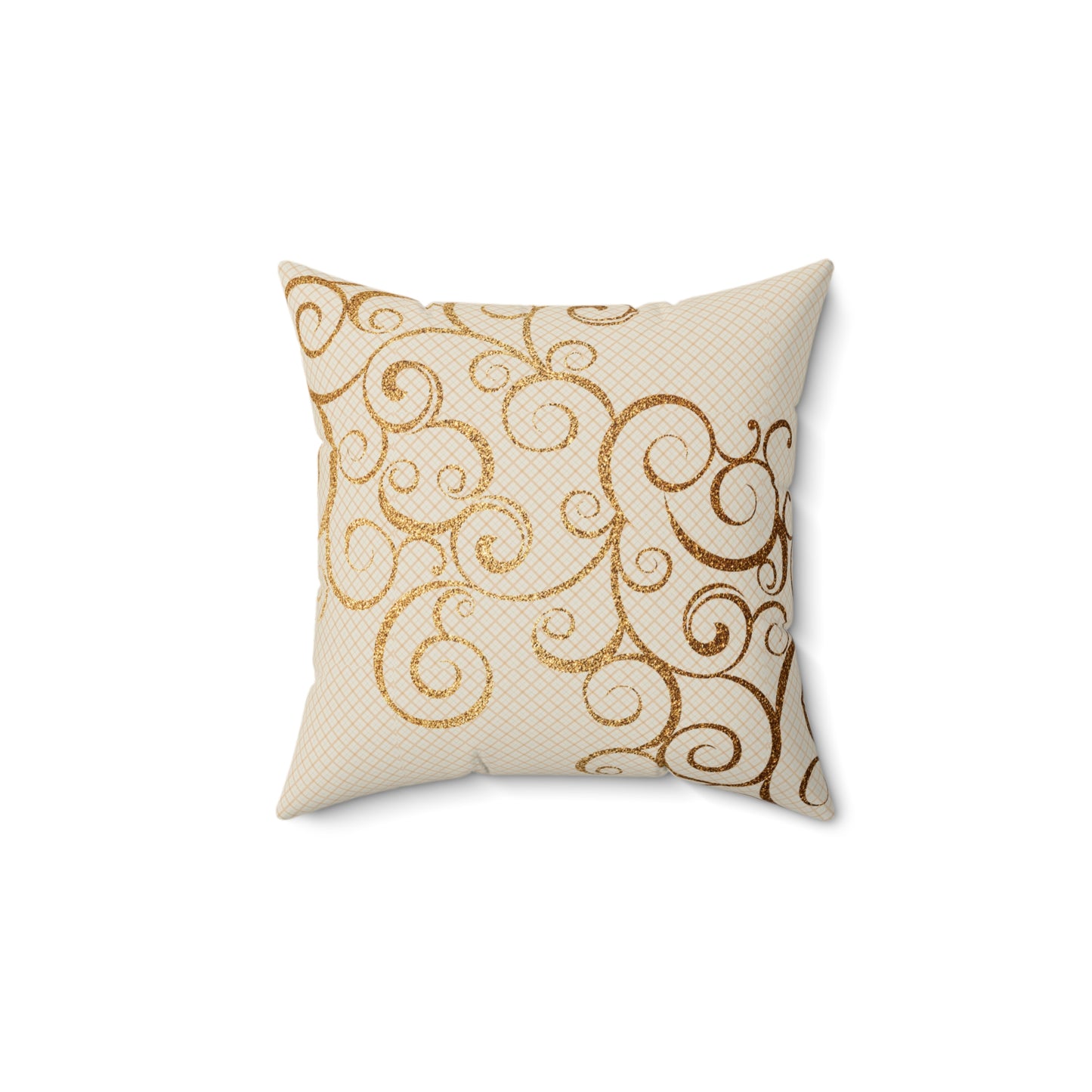 Elegant Swirl Decorative Pillow, Chic Home Accent, Cozy Living Room Decor, Gold Patterned Throw Cushion, Stylish Gift for Weddings