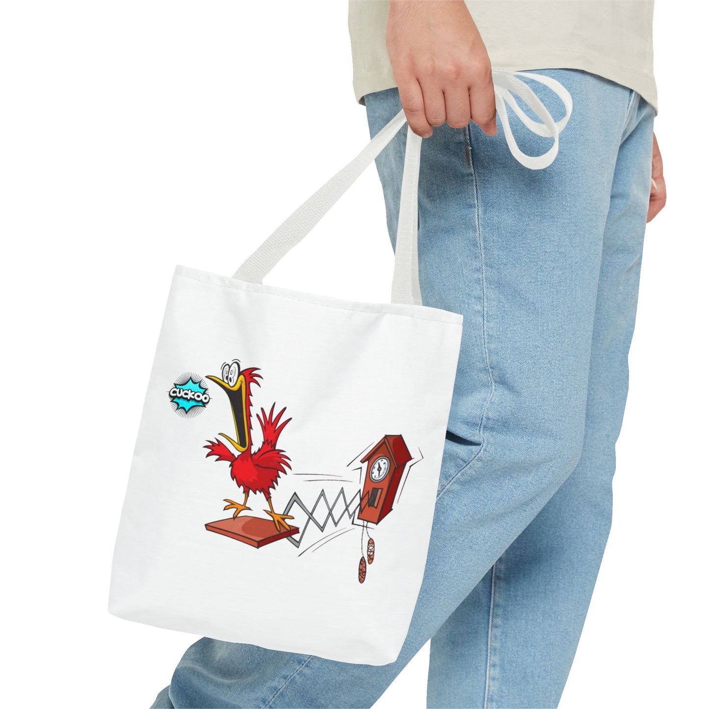 Quirky Cartoon Tote Bag, Funny Gift, Bird Lover's Bag, Everyday Use, Shopping