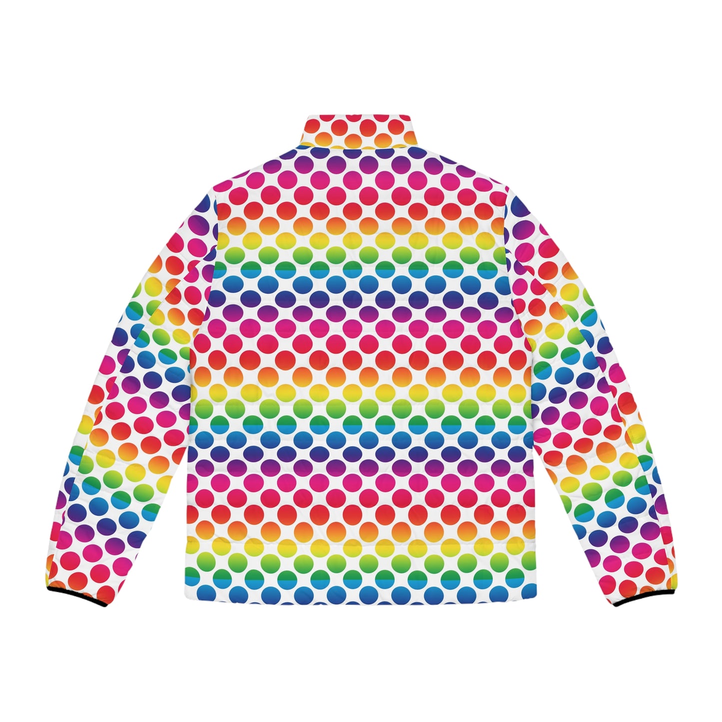 Vibrant Rainbow Men's Puffer Jacket, Colorful Winter Outerwear, Stylish Men's Jacket, Unisex Jacket, Perfect for All Occasions