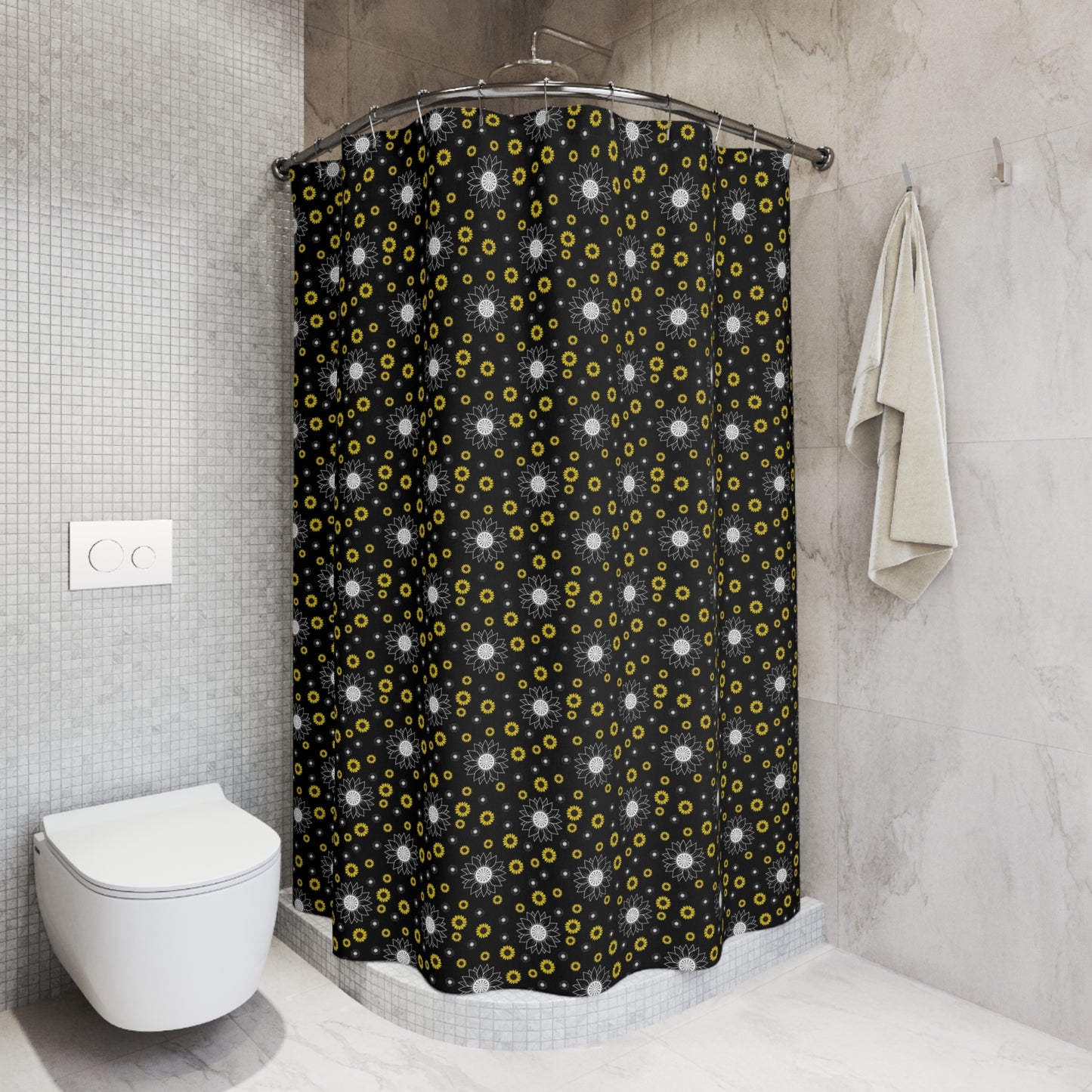 Bold Floral Shower Curtains | Chic Bathroom Accessories, Boho Home Decor, Unique Gift Idea, Modern Style, Holiday Decorating