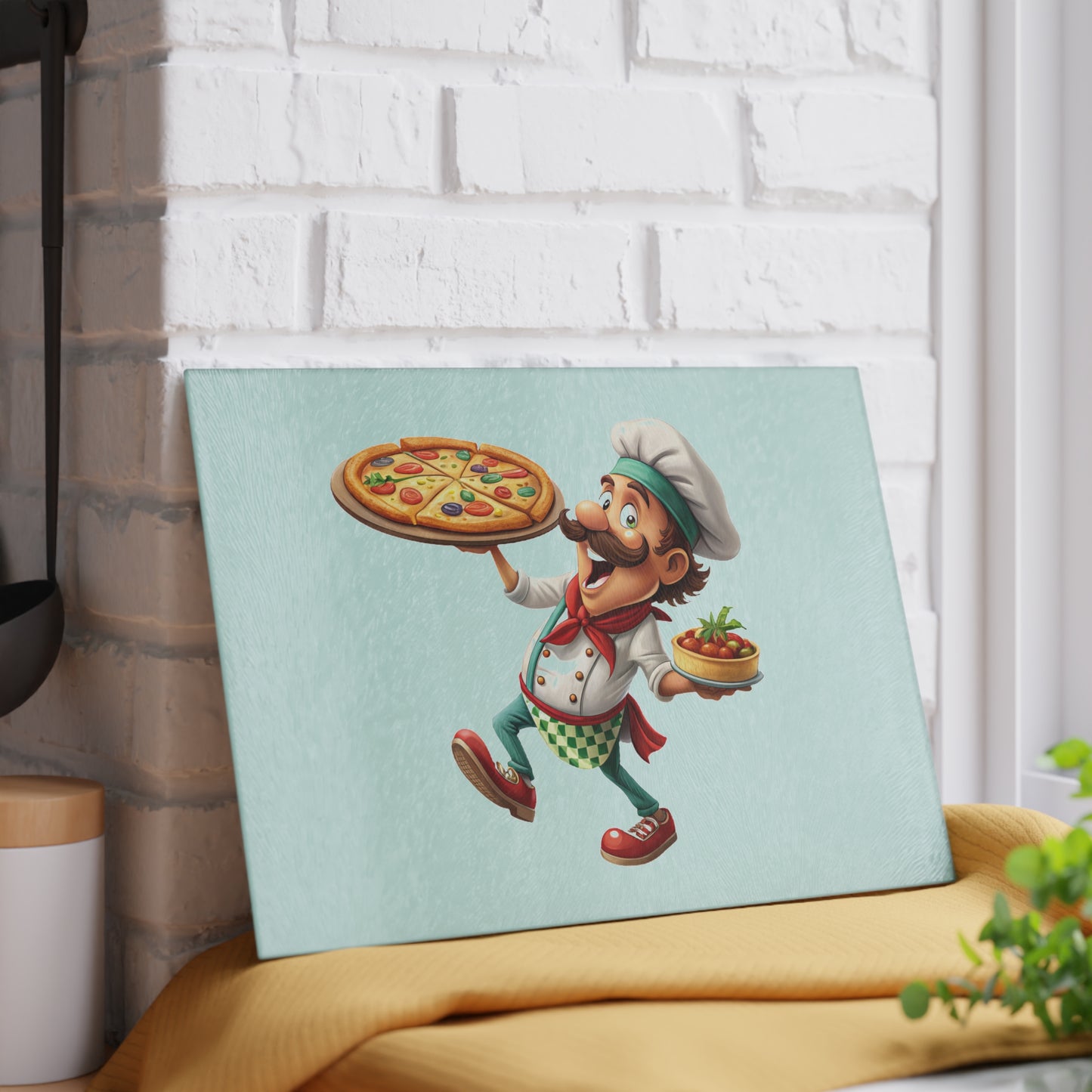 Funny Chef Glass Cutting Board - Perfect Kitchen Gift, Cooking Decor, Home Chef Essential, Present for Foodies, Unique Kitchenware