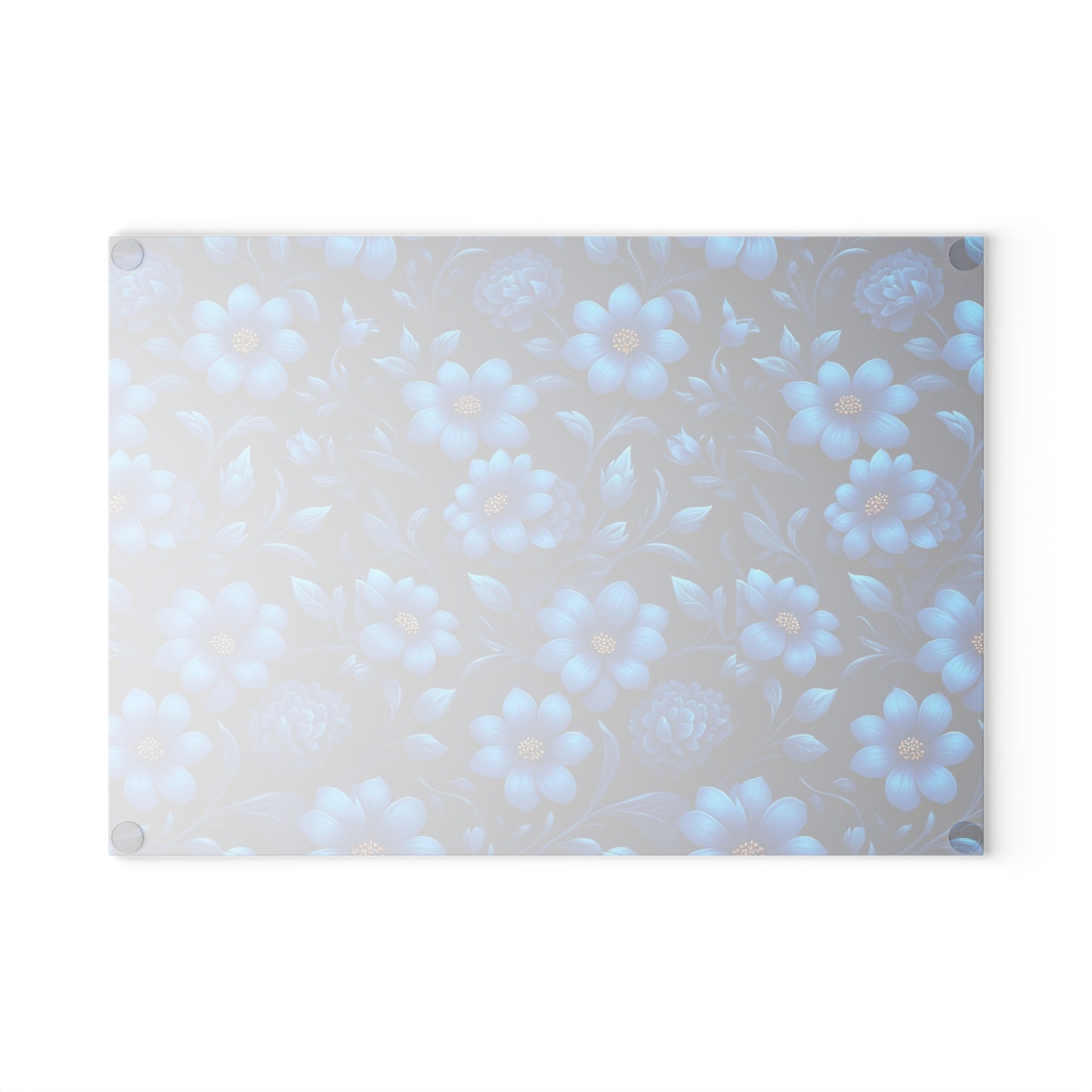 Floral Glass Cutting Board - Kitchen Decor, Gift for Home Chef, Mother's Day, Wedding Present, Cooking Accessories