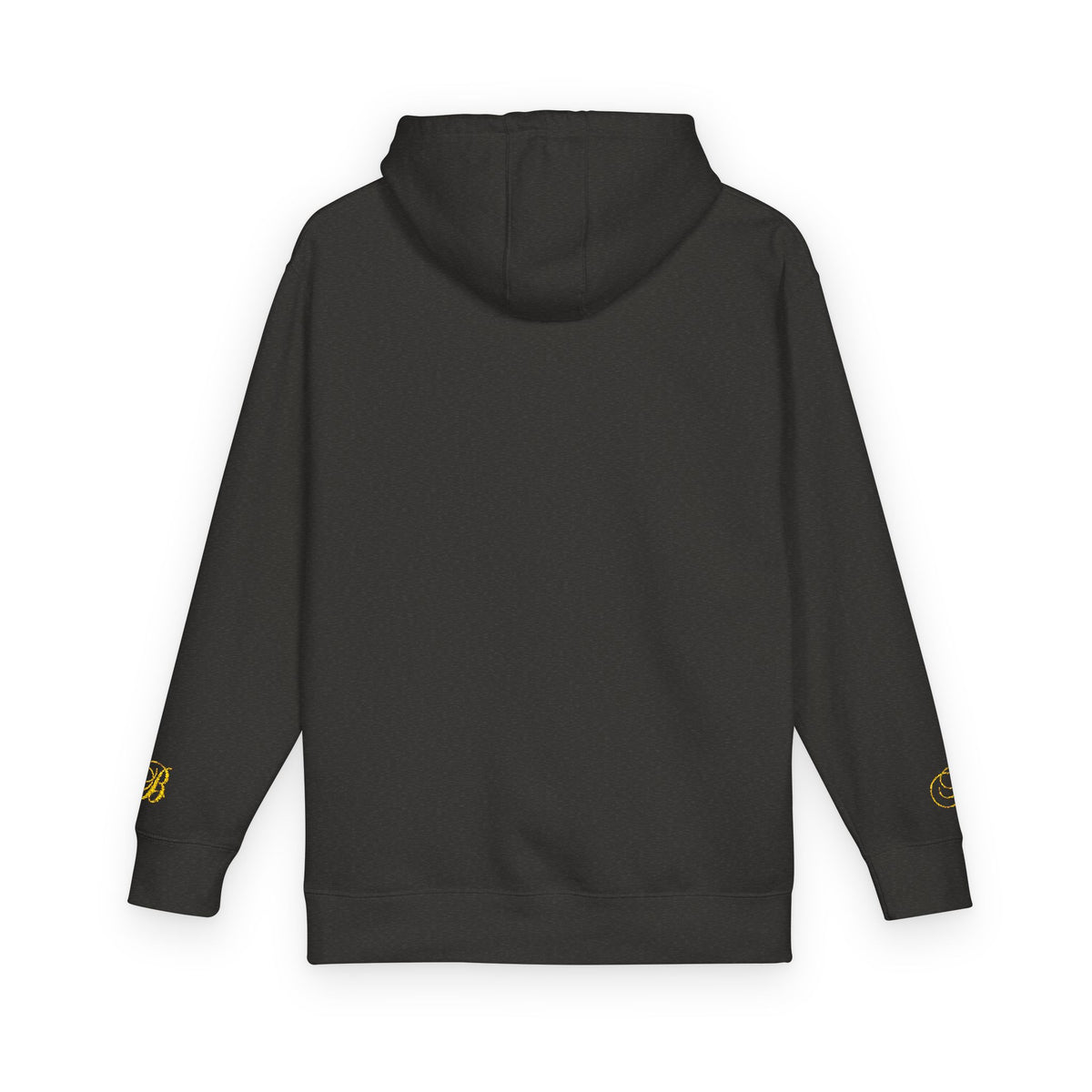 Coral Gold Floral Initial Hoodie — Monogram 'B' Casual Pullover